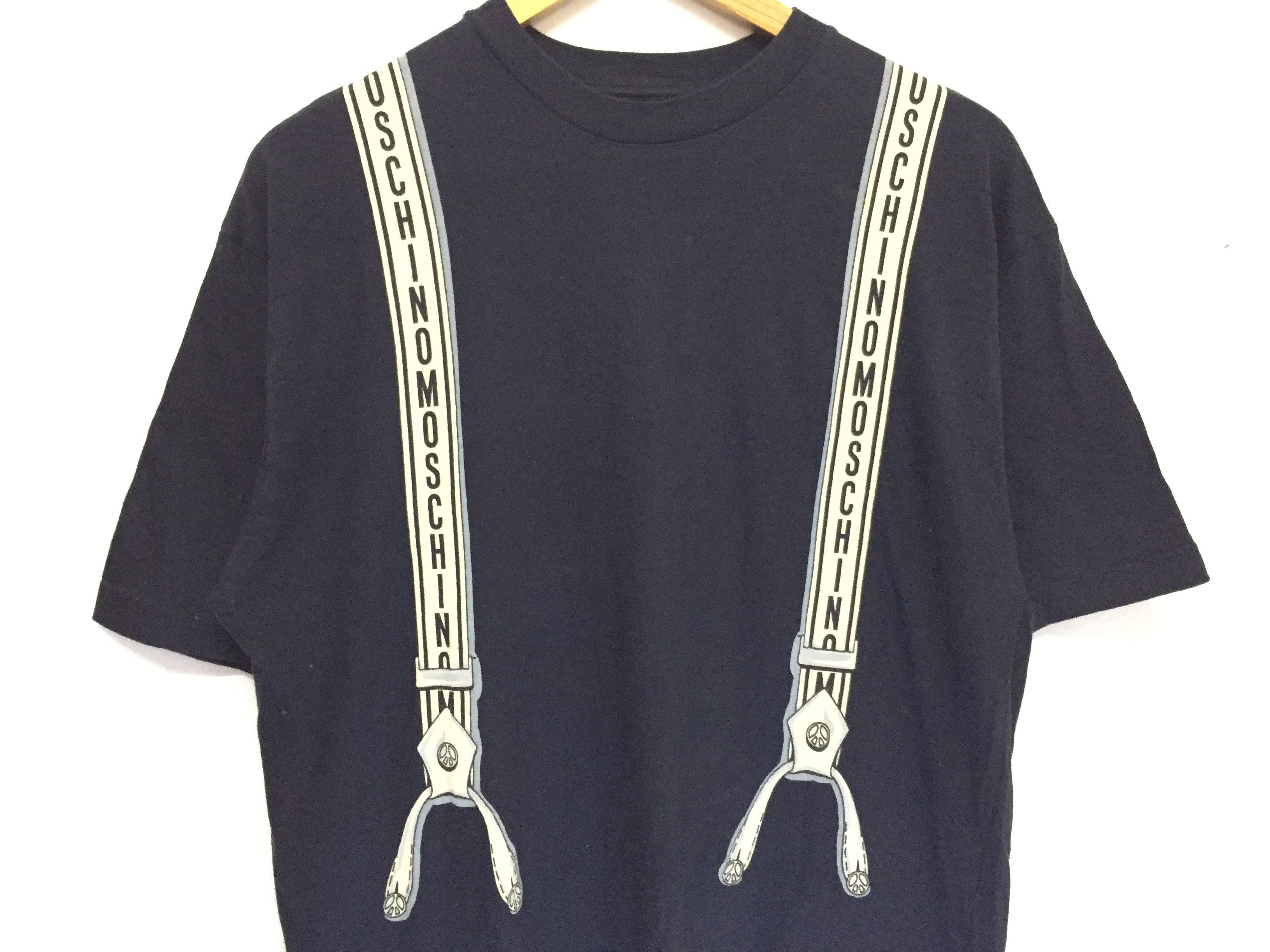 Moschino 90's Moschino braces/Suspenders logo tee Size US L / EU 52-54 / 3 - 7 Thumbnail