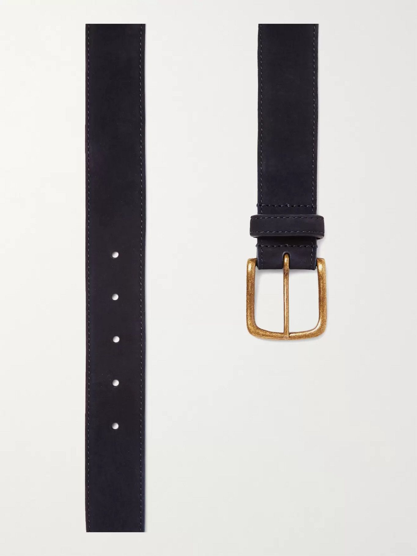 Anderson & Sheppard $400 3.5cm Suede Belt 5167SG 2021 Navy Size 32 Size 32 - 3 Thumbnail