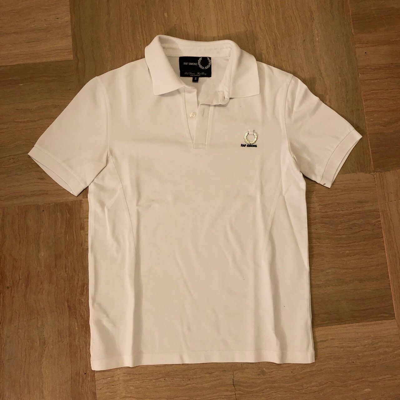 White raf simons x fred perry polo shirt