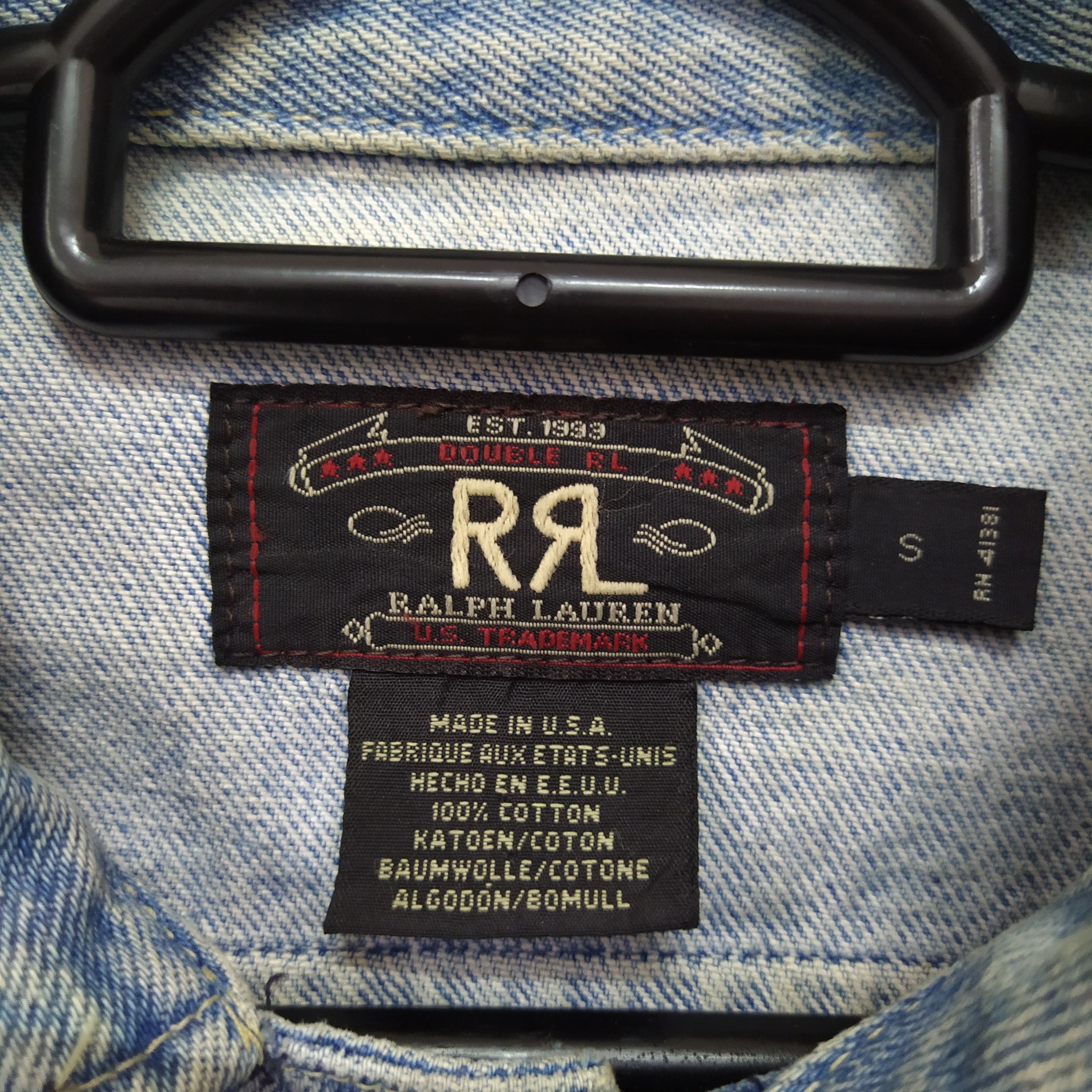 Lee 90s RRL DOUBLE RL RALPH LAUREN x LEE DENIM JACKET (D37) Size US S / EU 44-46 / 1 - 2 Thumbnail