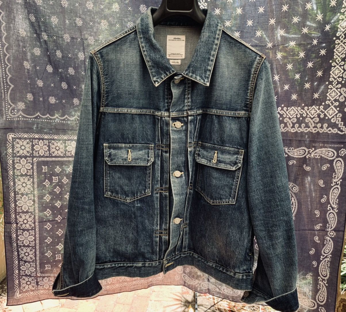 image of Visvim Aw19 101 Denim Jacket Dmgd-1001 in Blue, Men's (Size XL)