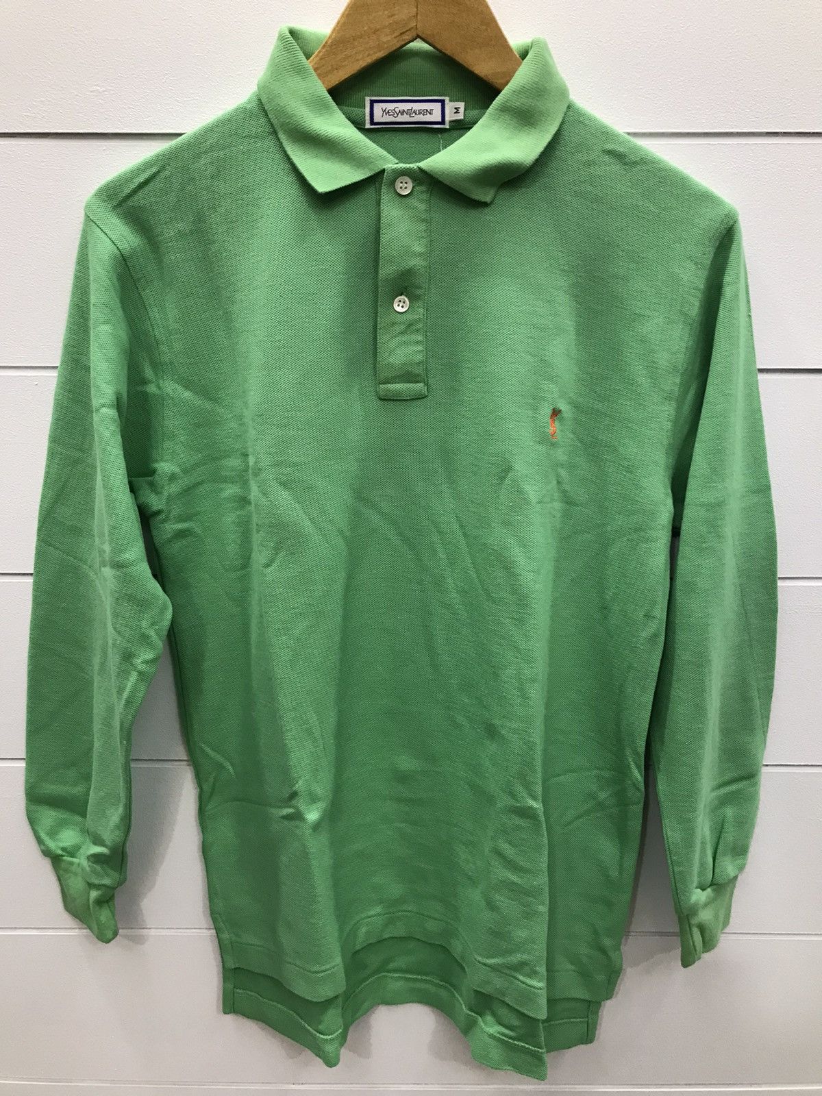 Vintage × Yves Saint Laurent Vintage YSL Yves Saint Lauren Longsleeve Polo T-shirt Size US M / EU 48-50 / 2 - 1 Thumbnail