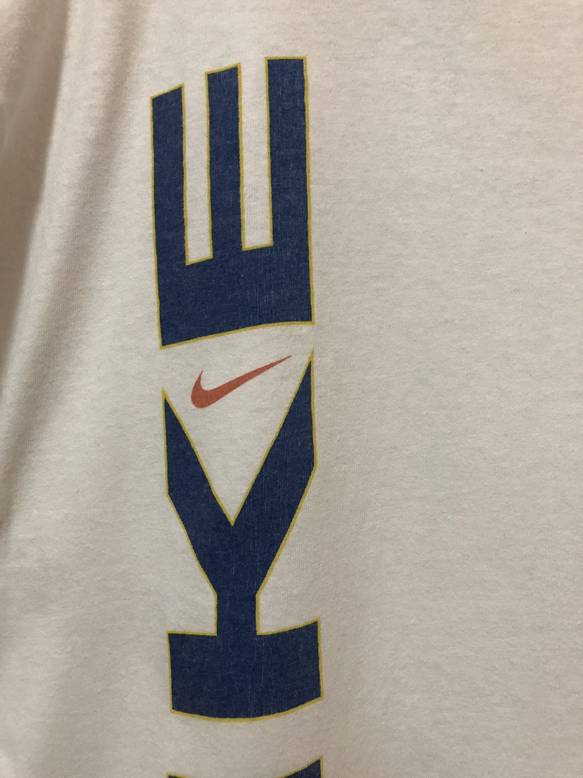 Nike × Vintage Vintage 90s Nike Block Swoosh Spell Out Rare Tee Shirt Size US XL / EU 56 / 4 - 3 Thumbnail