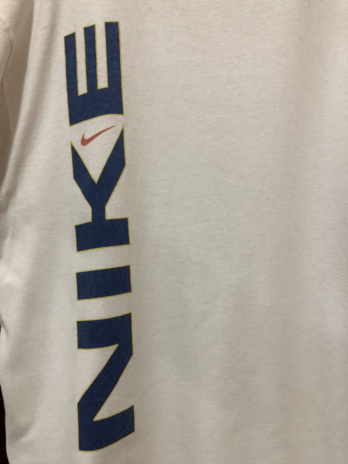 Nike × Vintage Vintage 90s Nike Block Swoosh Spell Out Rare Tee Shirt Size US XL / EU 56 / 4 - 2 Thumbnail