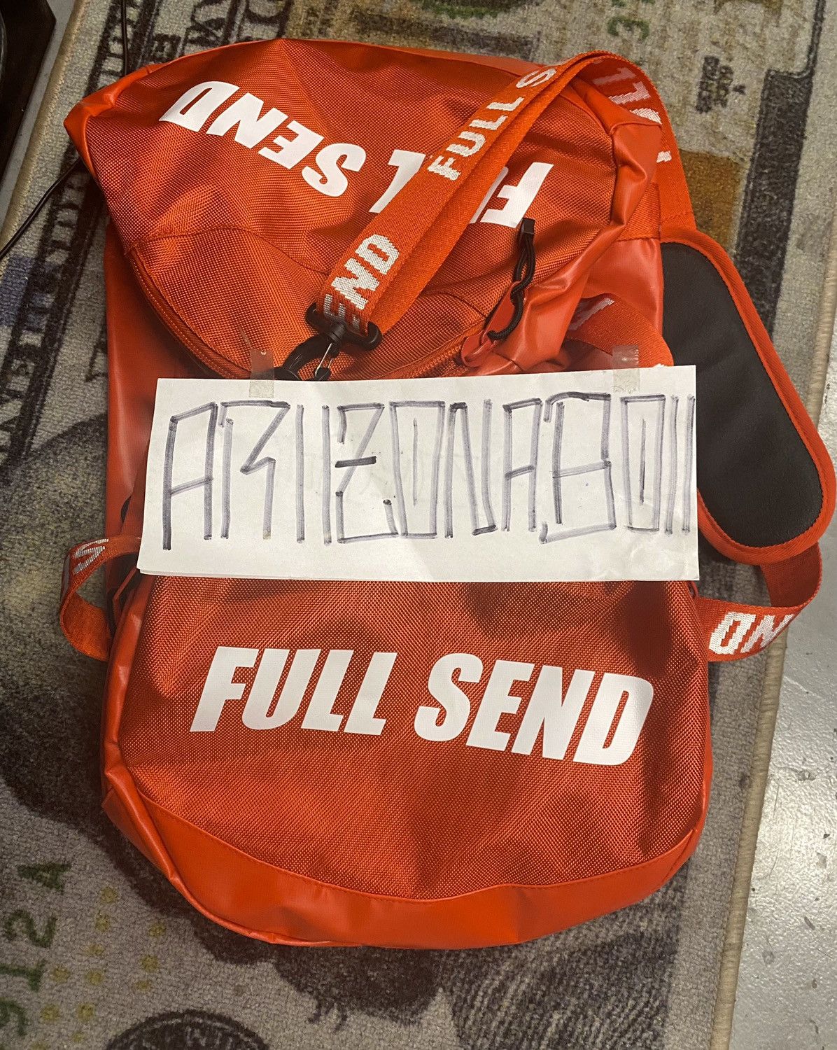 Full Send by Nelk Boys Red Leather Full Send Duffle Bag Grailed