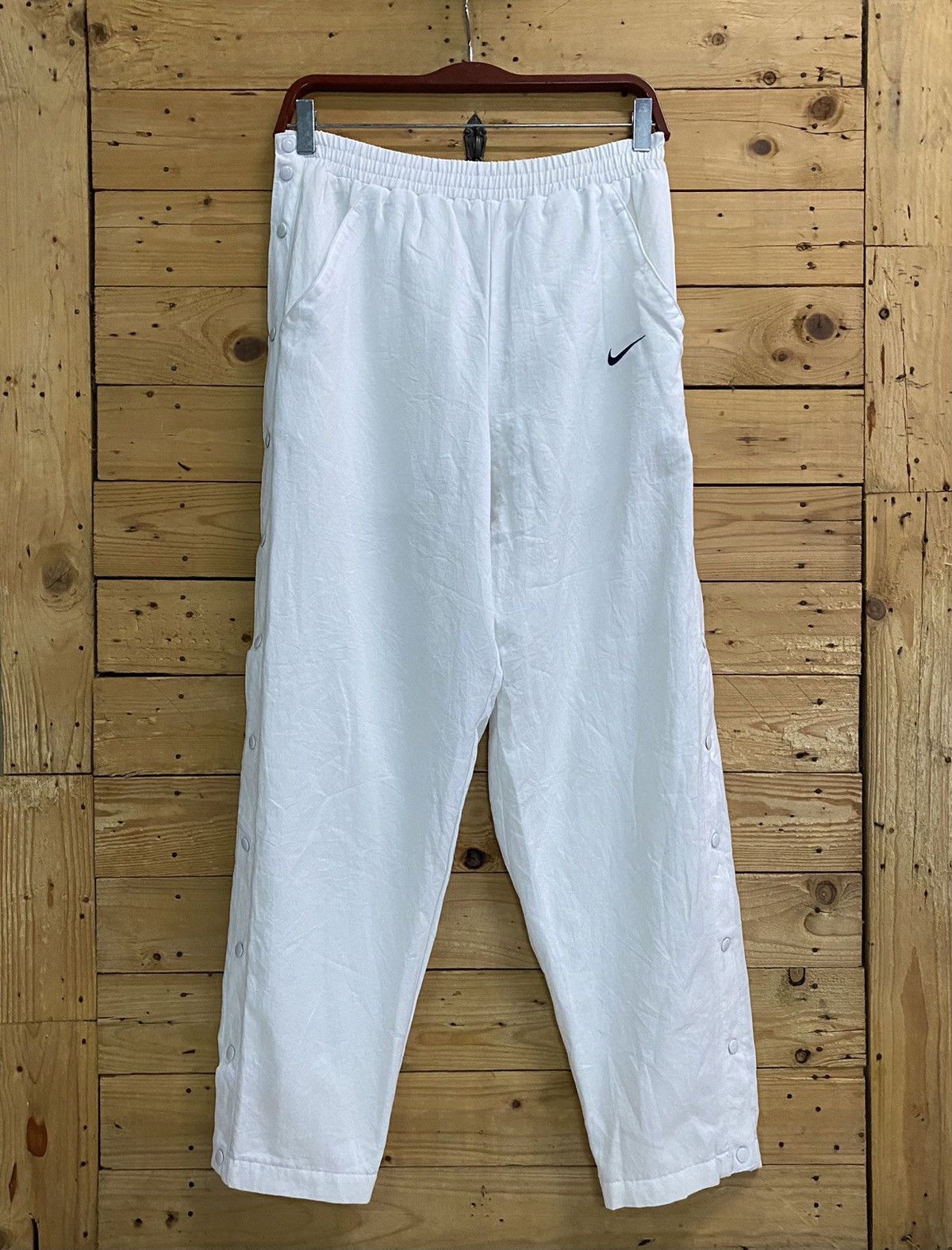 Nike Vintage nike small swoosh side button trackpants Size US 32 / EU 48 - 1 Thumbnail