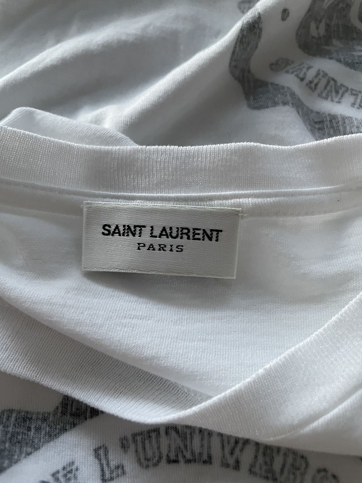 Hedi Slimane × Saint Laurent Paris × Yves Saint Laurent Super Runway Limited Edition Universite White Tee T-shirt Size US L / EU 52-54 / 3 - 20 Thumbnail