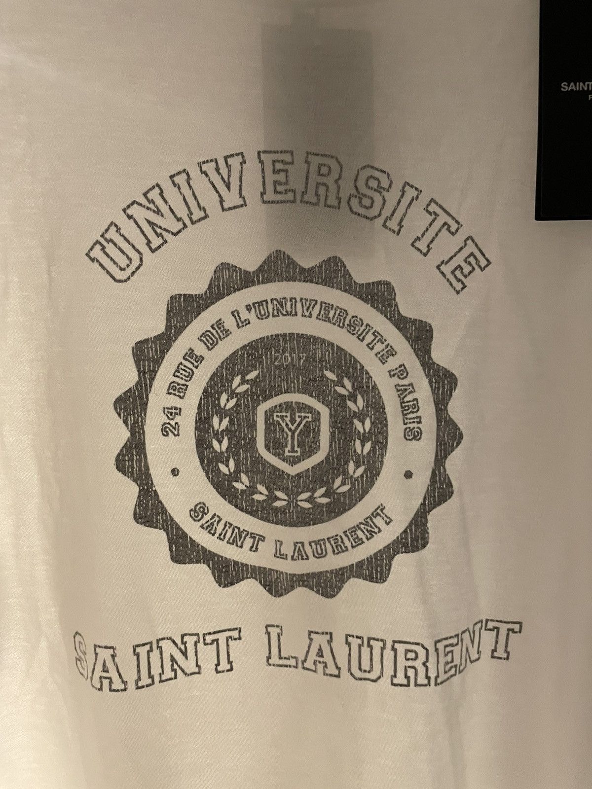 Hedi Slimane × Saint Laurent Paris × Yves Saint Laurent Super Runway Limited Edition Universite White Tee T-shirt Size US L / EU 52-54 / 3 - 23 Thumbnail