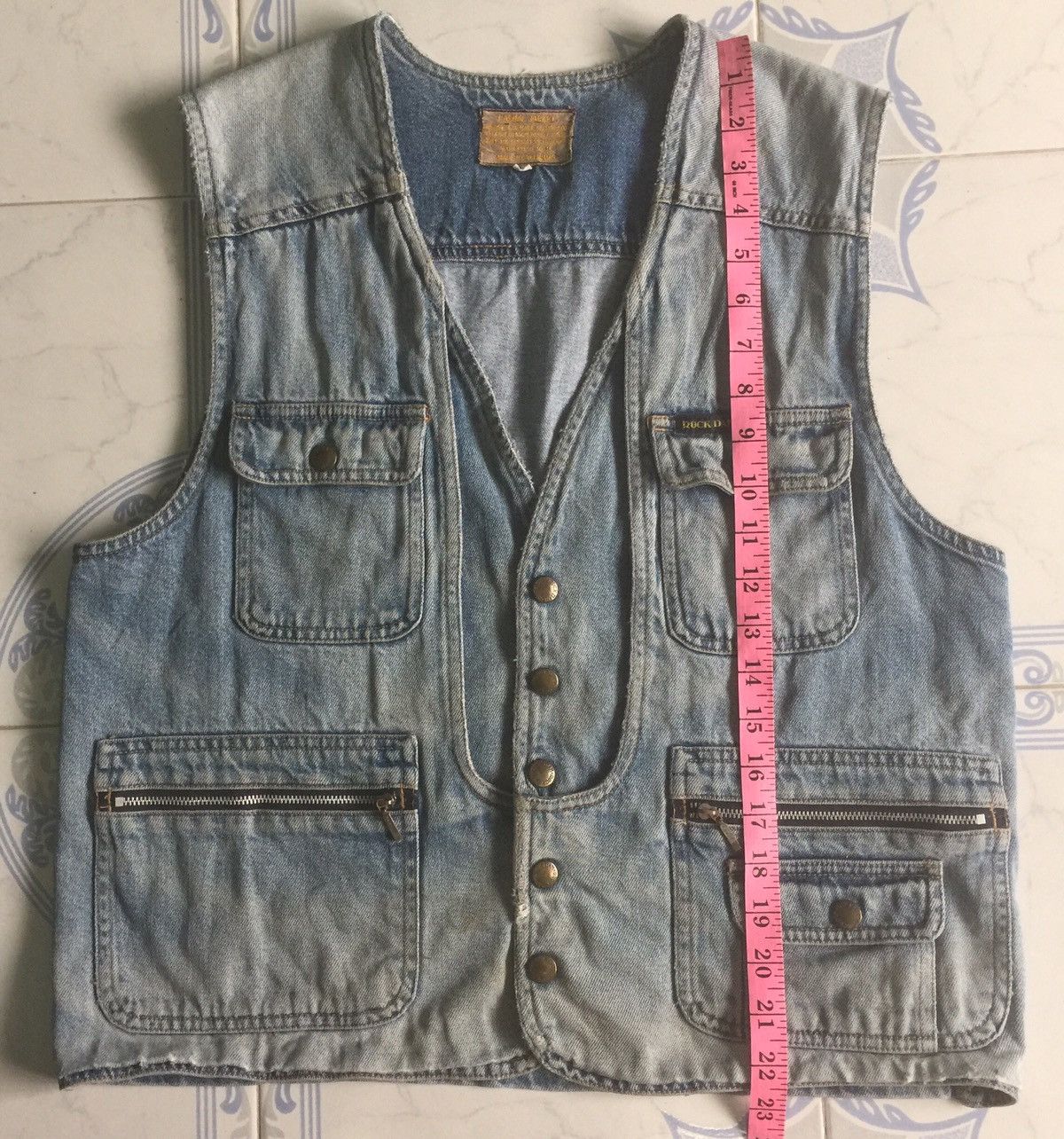 Japanese Brand HIGH DASH Utilities Multi Pocket Denim Jeans Vest Size US L / EU 52-54 / 3 - 4 Thumbnail