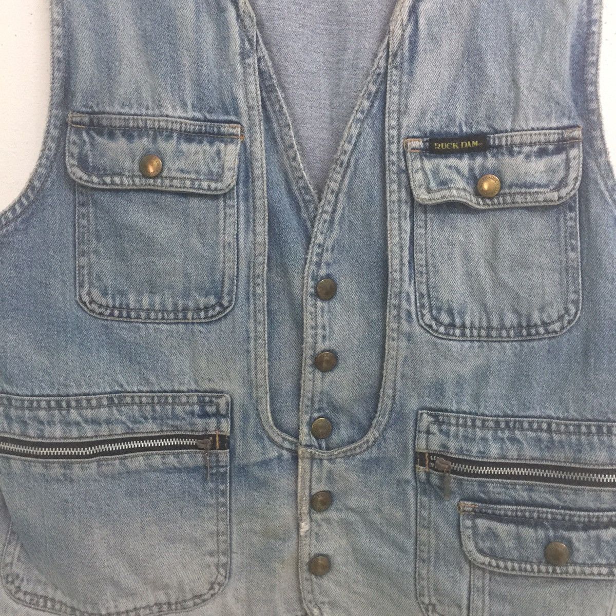 Japanese Brand HIGH DASH Utilities Multi Pocket Denim Jeans Vest Size US L / EU 52-54 / 3 - 6 Thumbnail