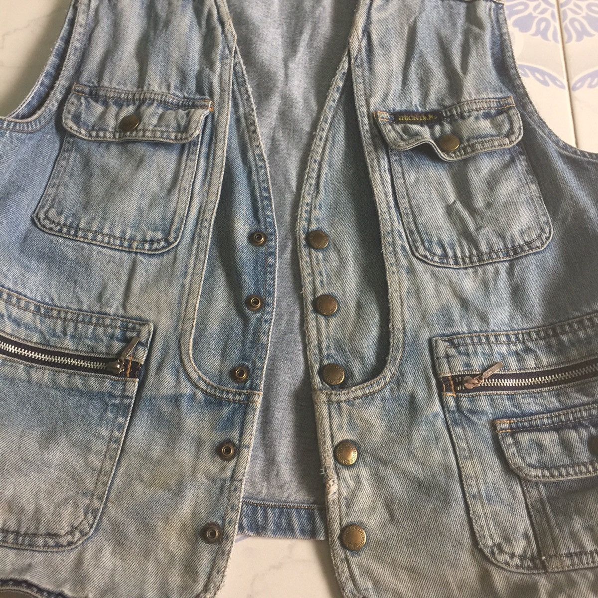 Japanese Brand HIGH DASH Utilities Multi Pocket Denim Jeans Vest Size US L / EU 52-54 / 3 - 5 Thumbnail