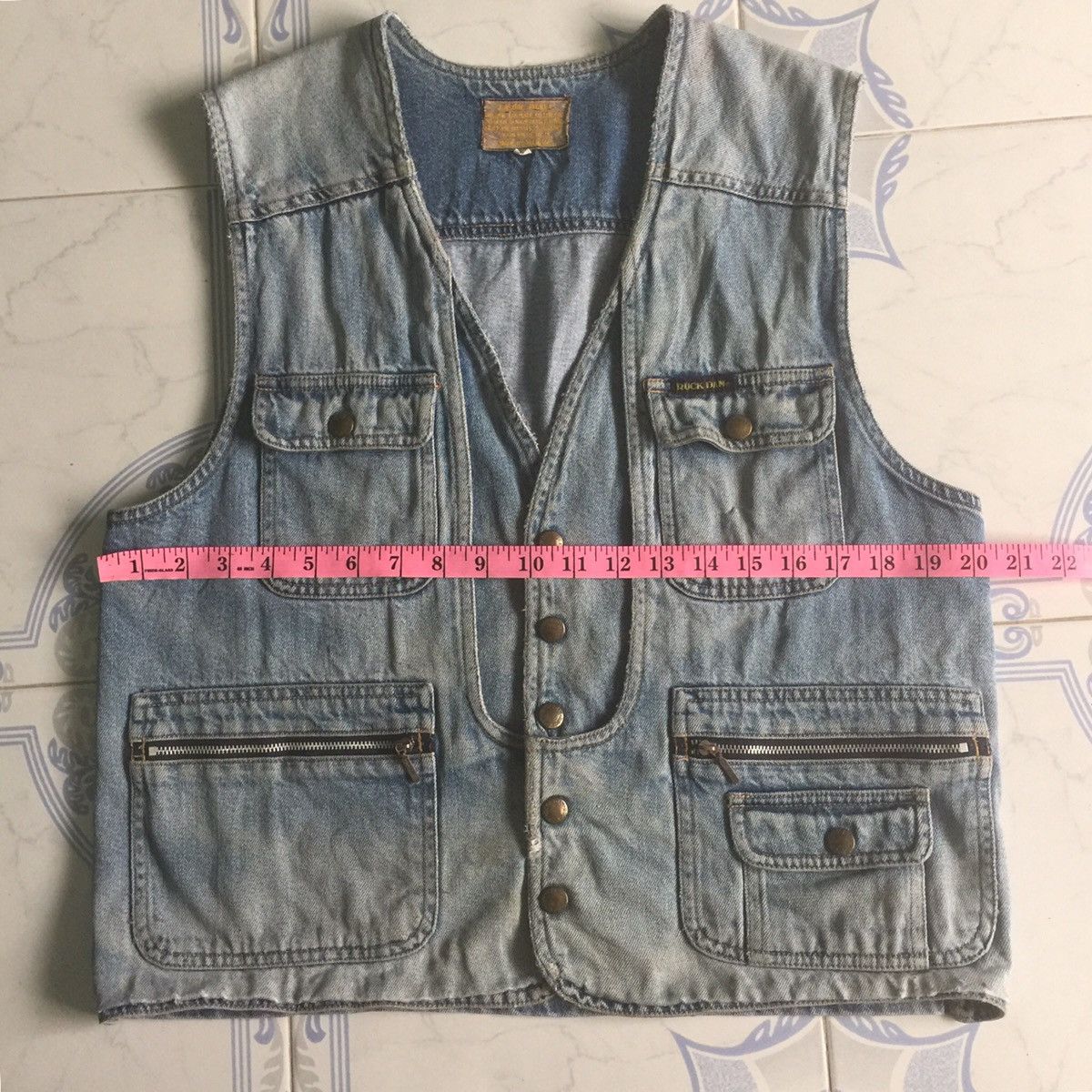 Japanese Brand HIGH DASH Utilities Multi Pocket Denim Jeans Vest Size US L / EU 52-54 / 3 - 3 Thumbnail