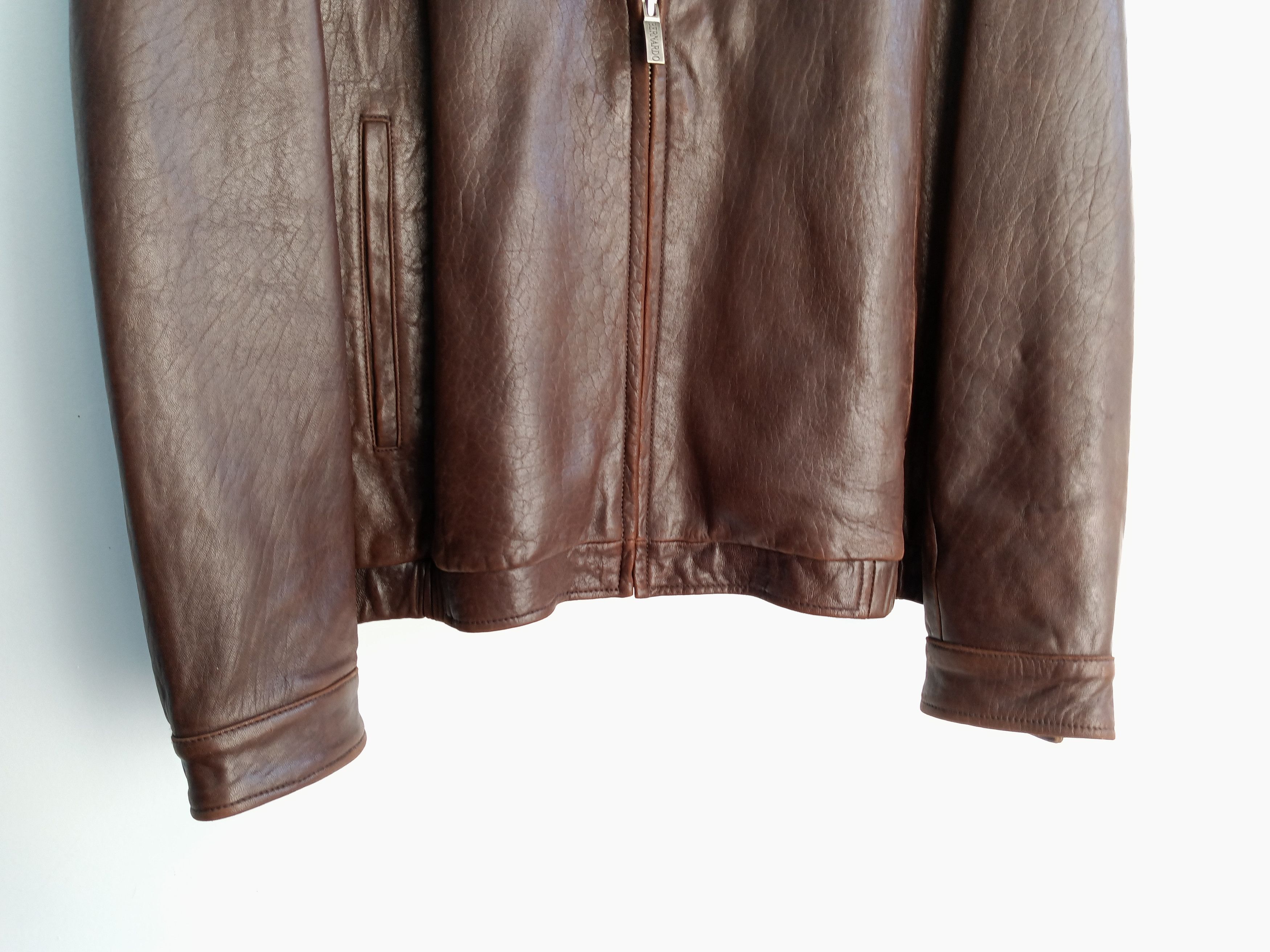 Vintage Vintage Bernardo Distressed Leather Bomber Jacket. Size US XL / EU 56 / 4 - 3 Thumbnail