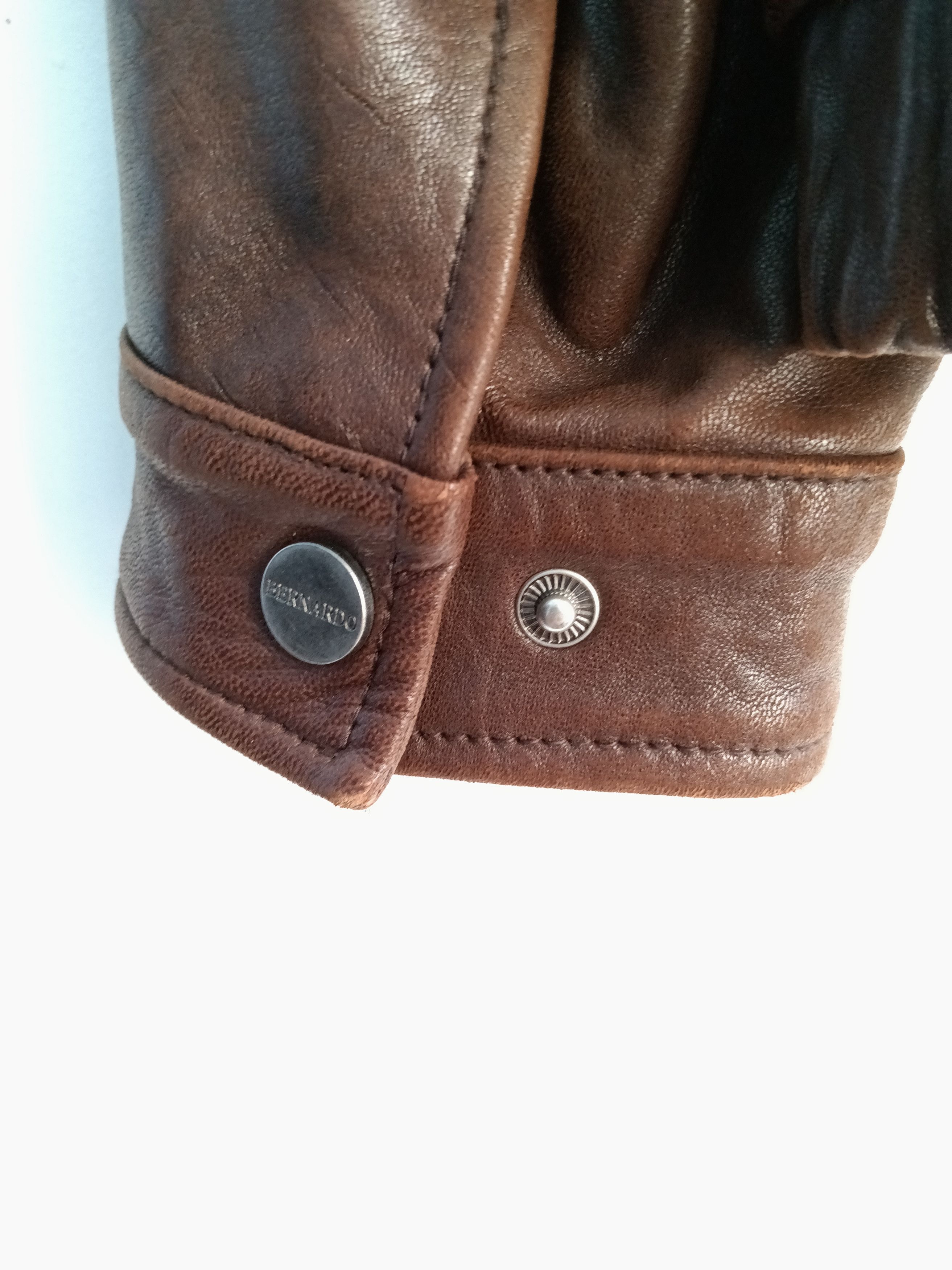 Vintage Vintage Bernardo Distressed Leather Bomber Jacket. Size US XL / EU 56 / 4 - 8 Thumbnail