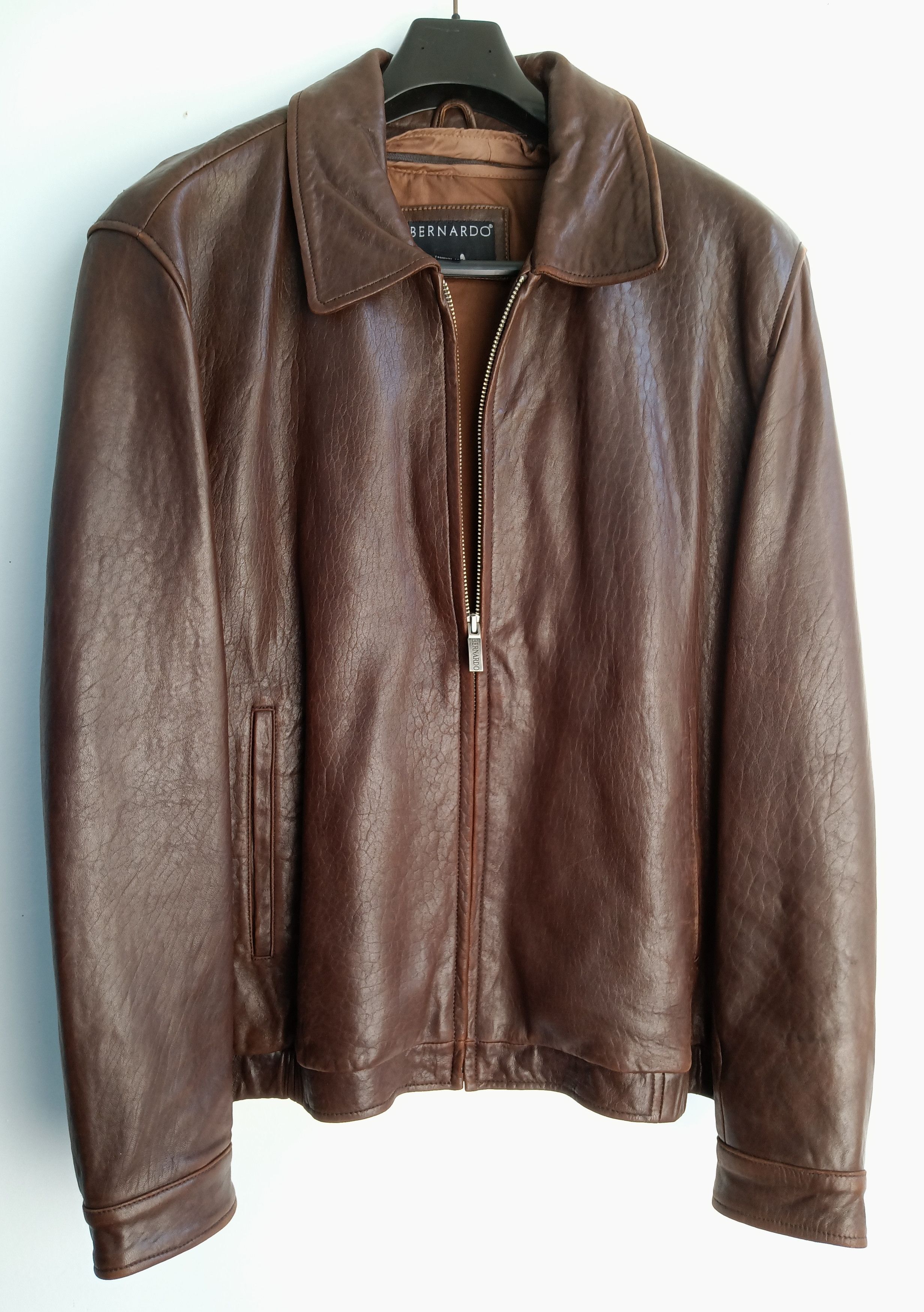 Vintage Vintage Bernardo Distressed Leather Bomber Jacket. Size US XL / EU 56 / 4 - 4 Thumbnail