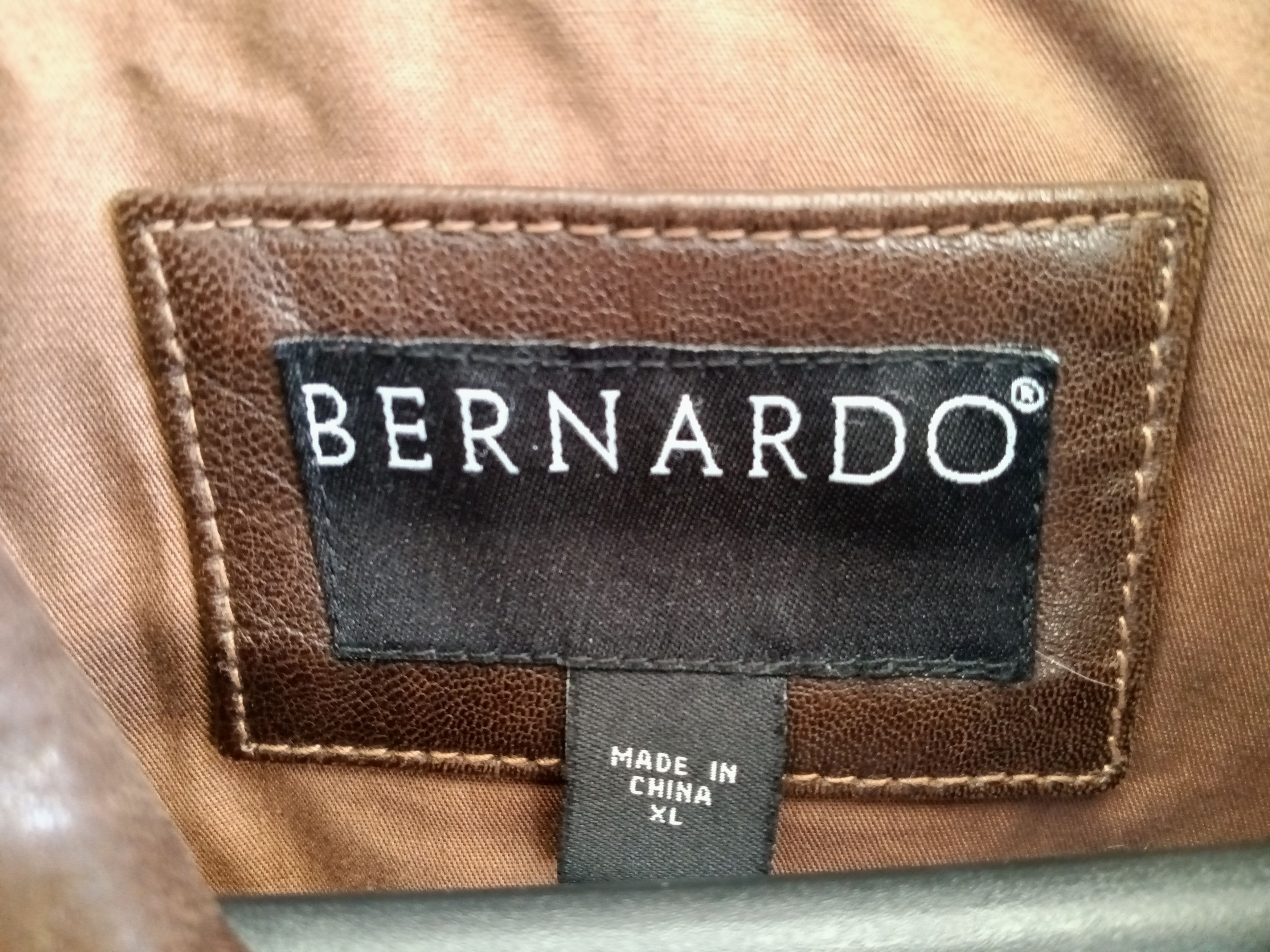 Vintage Vintage Bernardo Distressed Leather Bomber Jacket. Size US XL / EU 56 / 4 - 6 Thumbnail