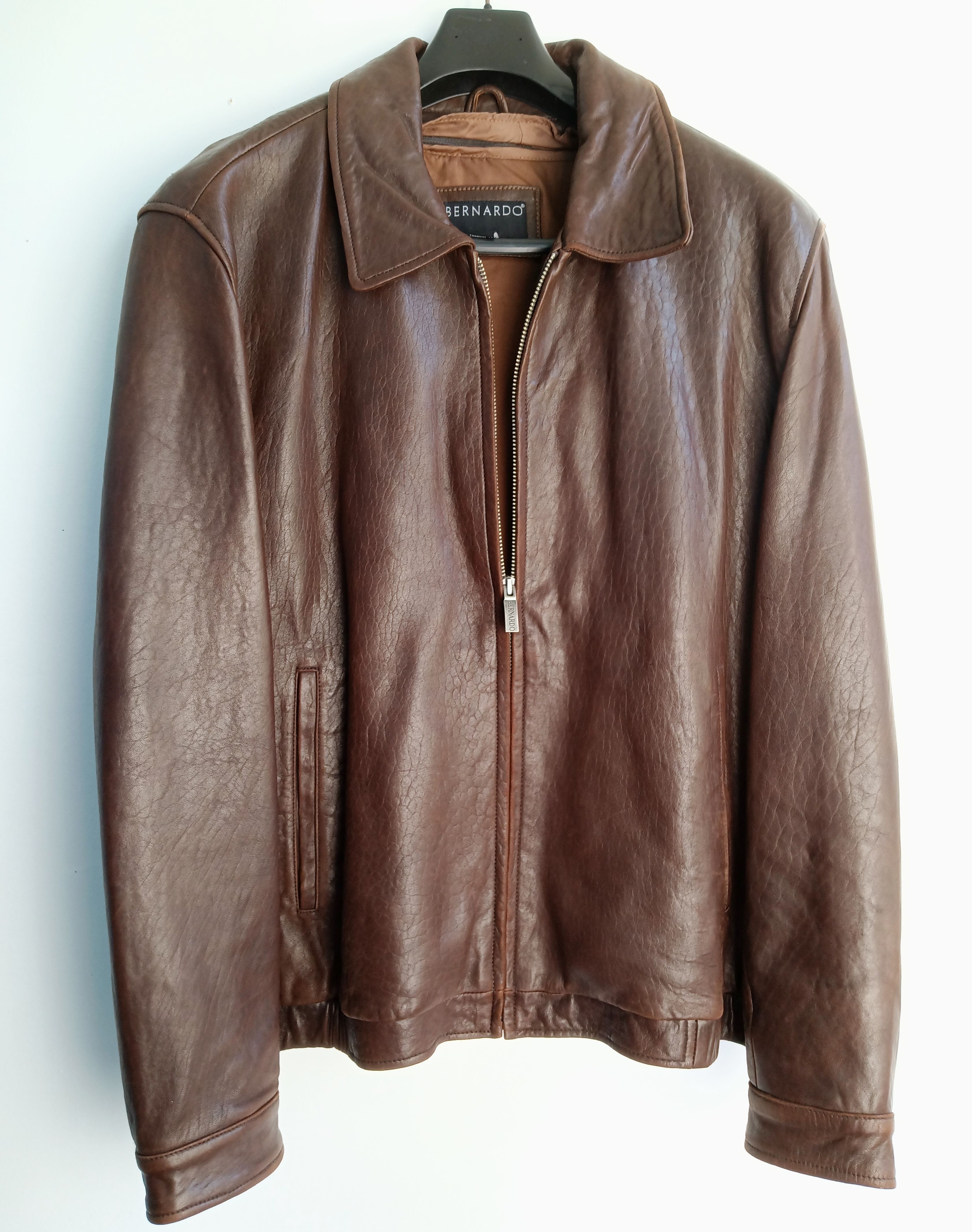 Vintage Vintage Bernardo Distressed Leather Bomber Jacket. Size US XL / EU 56 / 4 - 1 Preview