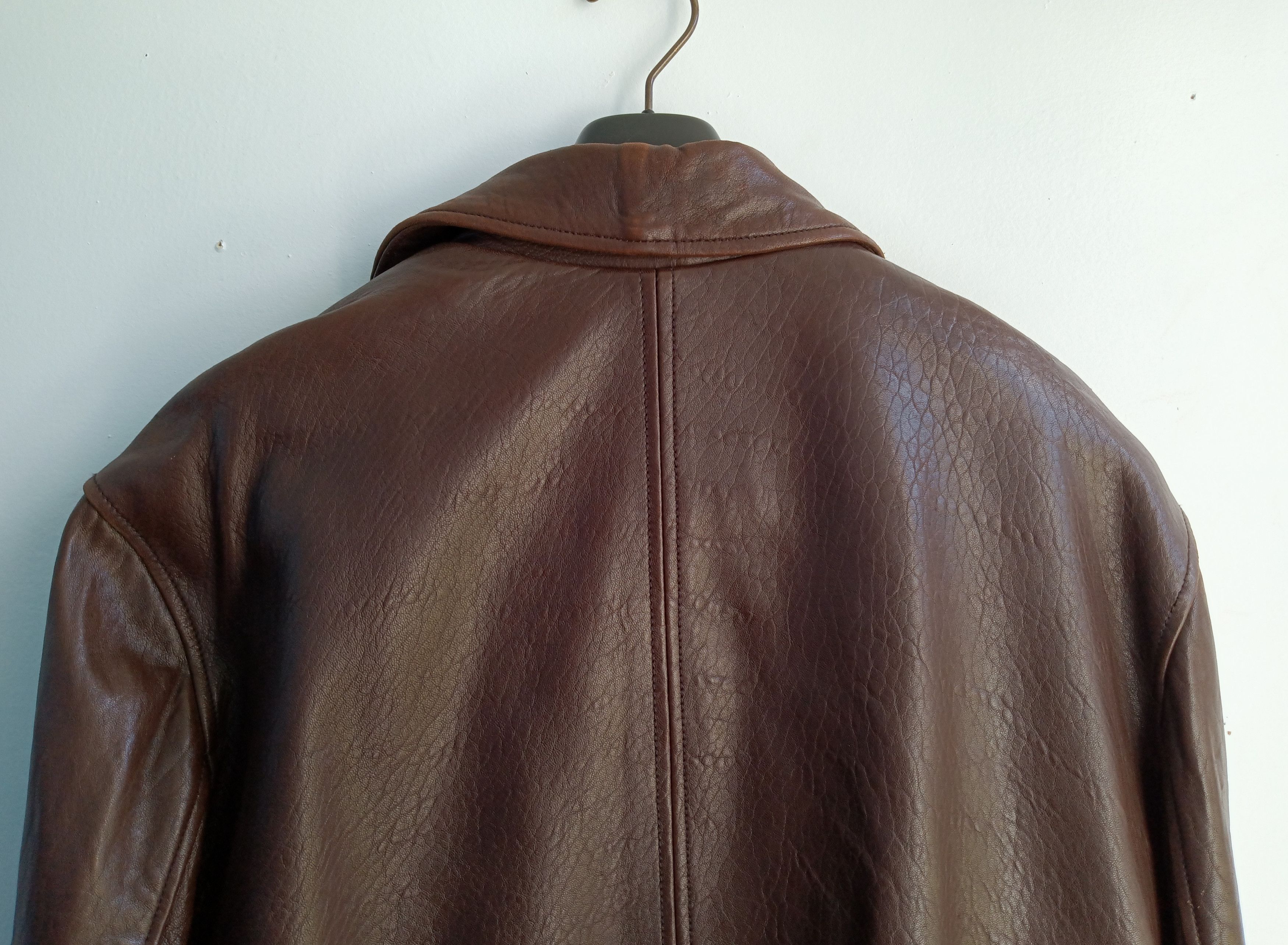 Vintage Vintage Bernardo Distressed Leather Bomber Jacket. Size US XL / EU 56 / 4 - 9 Thumbnail