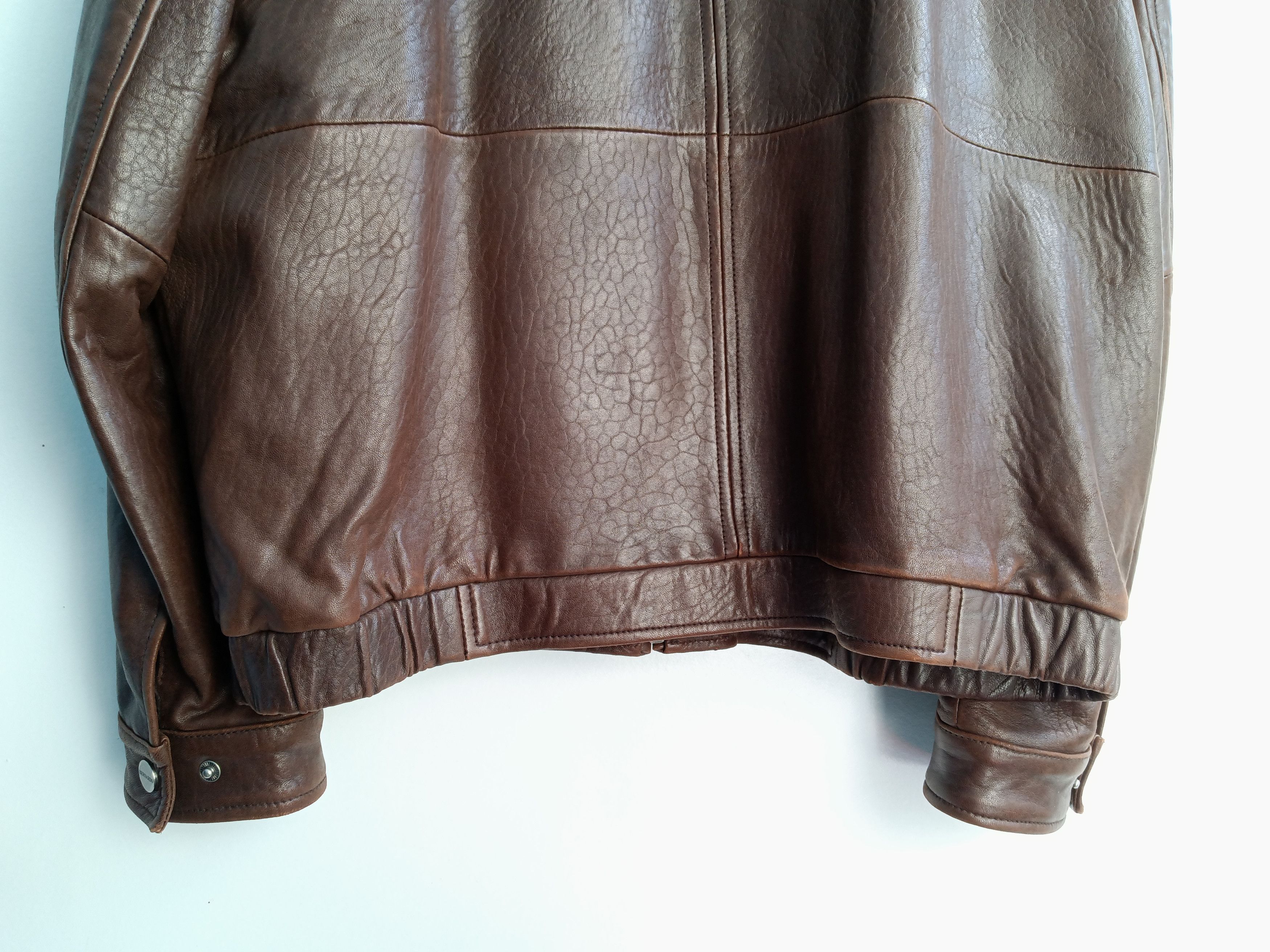 Vintage Vintage Bernardo Distressed Leather Bomber Jacket. Size US XL / EU 56 / 4 - 7 Thumbnail
