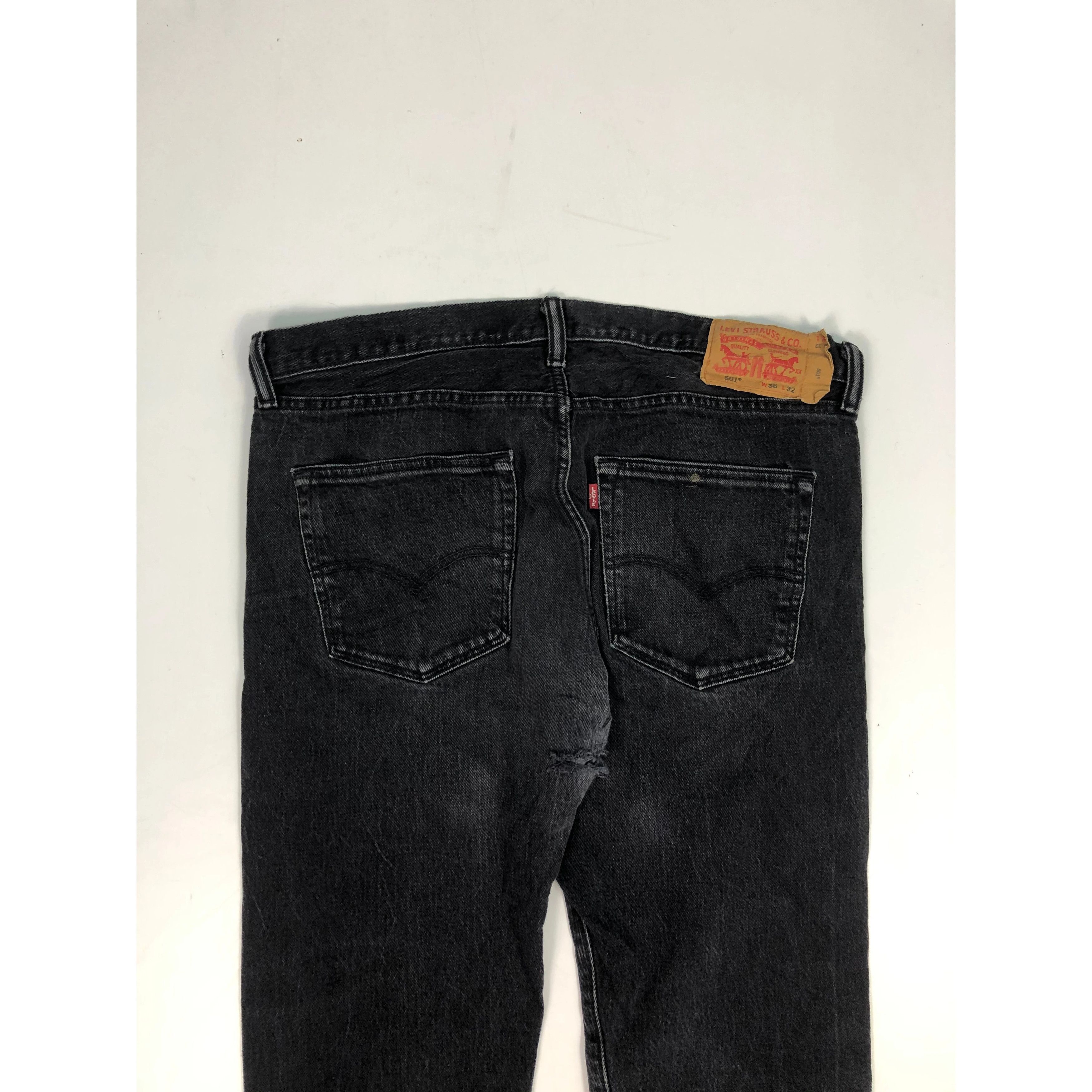 Levi's × Vintage Vintage 90s Levis 501 Superblack Faded Denim DP0087 Size US 36 / EU 52 - 4 Thumbnail