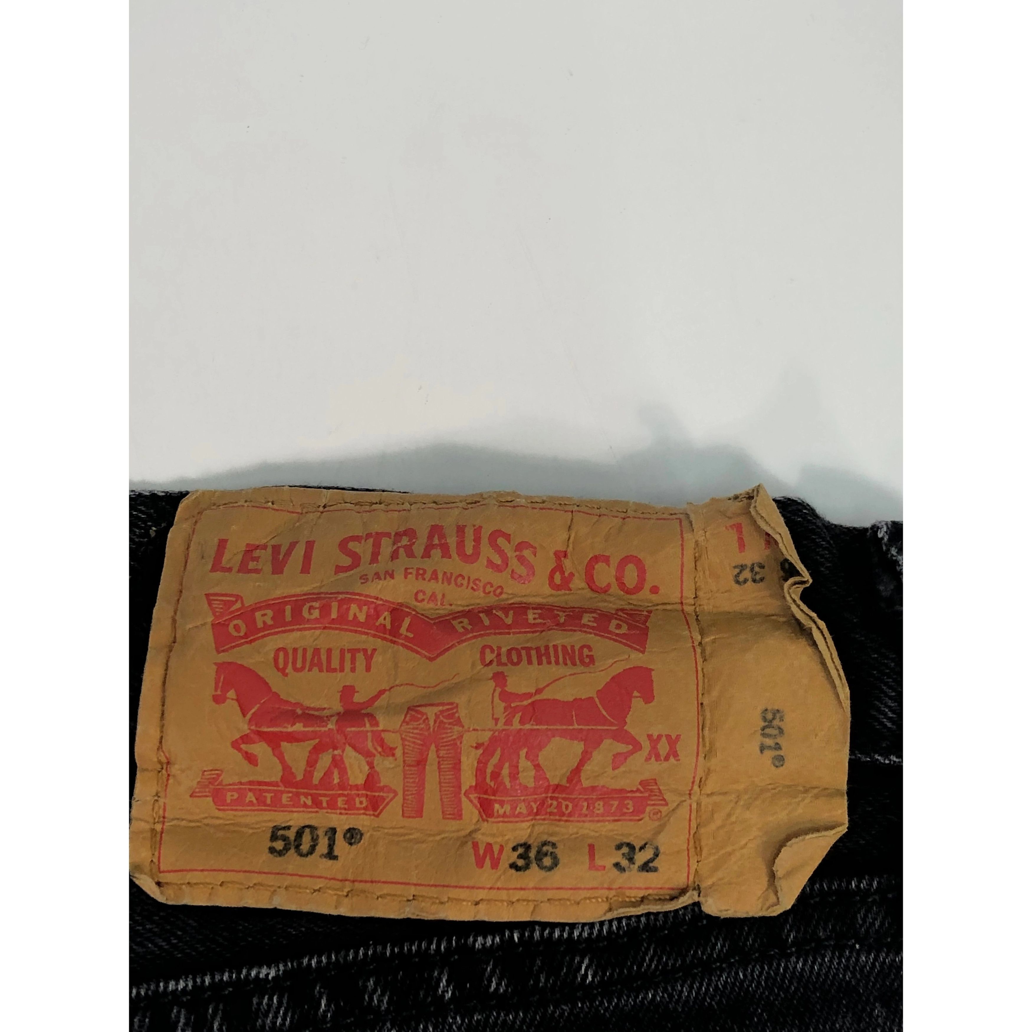 Levi's × Vintage Vintage 90s Levis 501 Superblack Faded Denim DP0087 Size US 36 / EU 52 - 5 Thumbnail