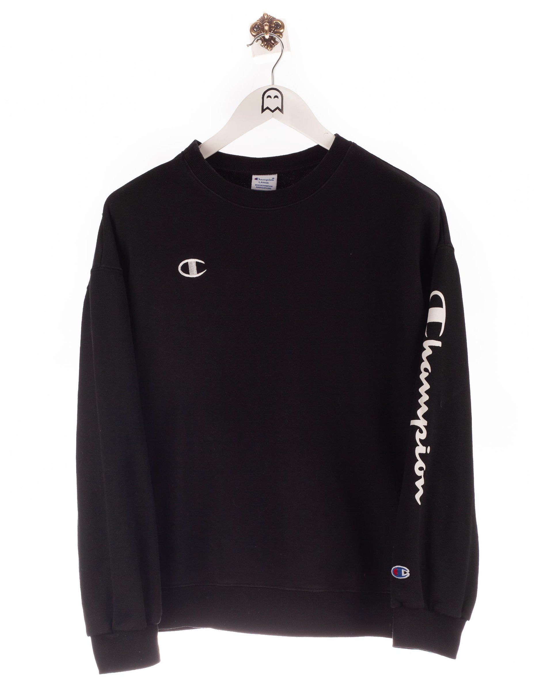 Champion Vintage Champion Sweatshirt Embroidery And Print Black Grailed