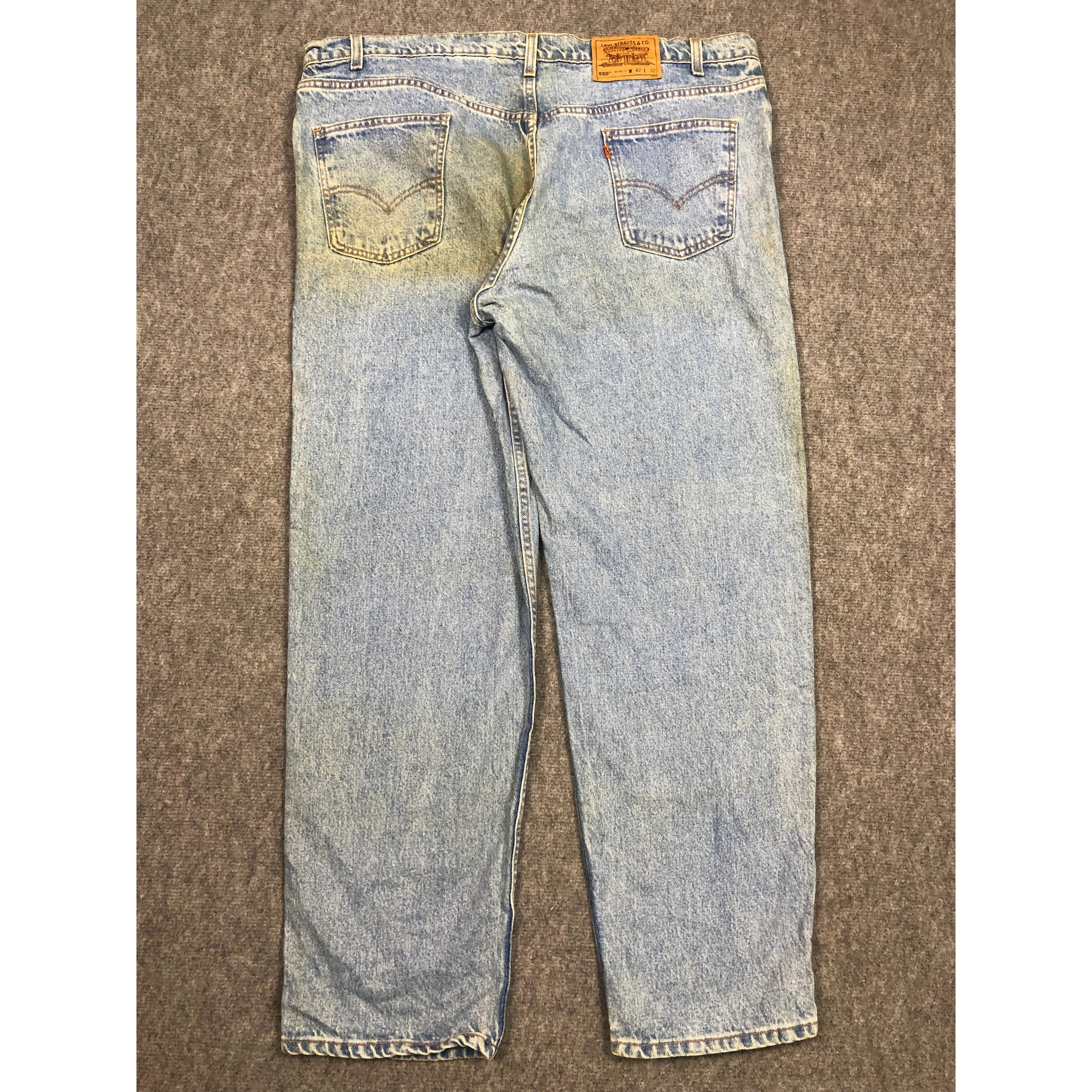 Levi's Vintage 90s Levis 550 Relaxed Fit Faded Denim DP0159 Size US 42 / EU 58 - 2 Thumbnail