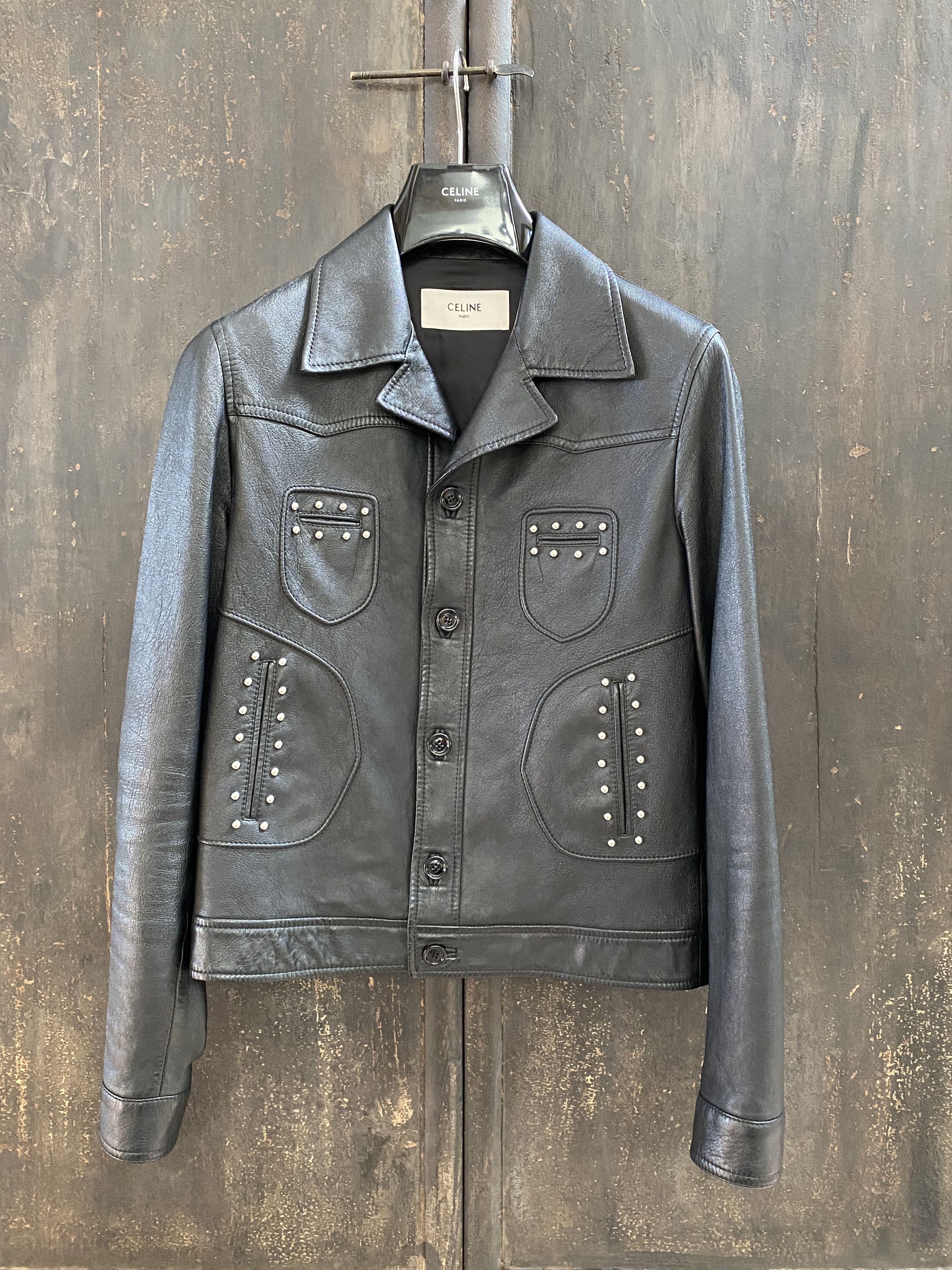 新年特販 CELINE/20AW studs leather jacket - ジャケット/アウター