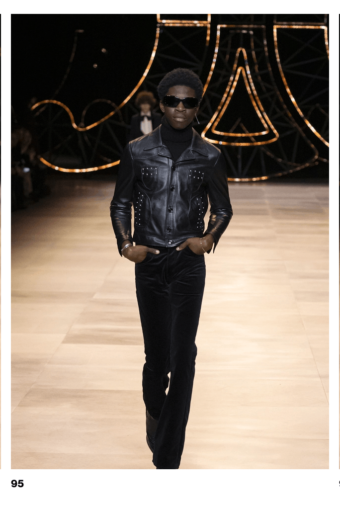 Celine × Hedi Slimane AW20 Studded Blouson leather jacket