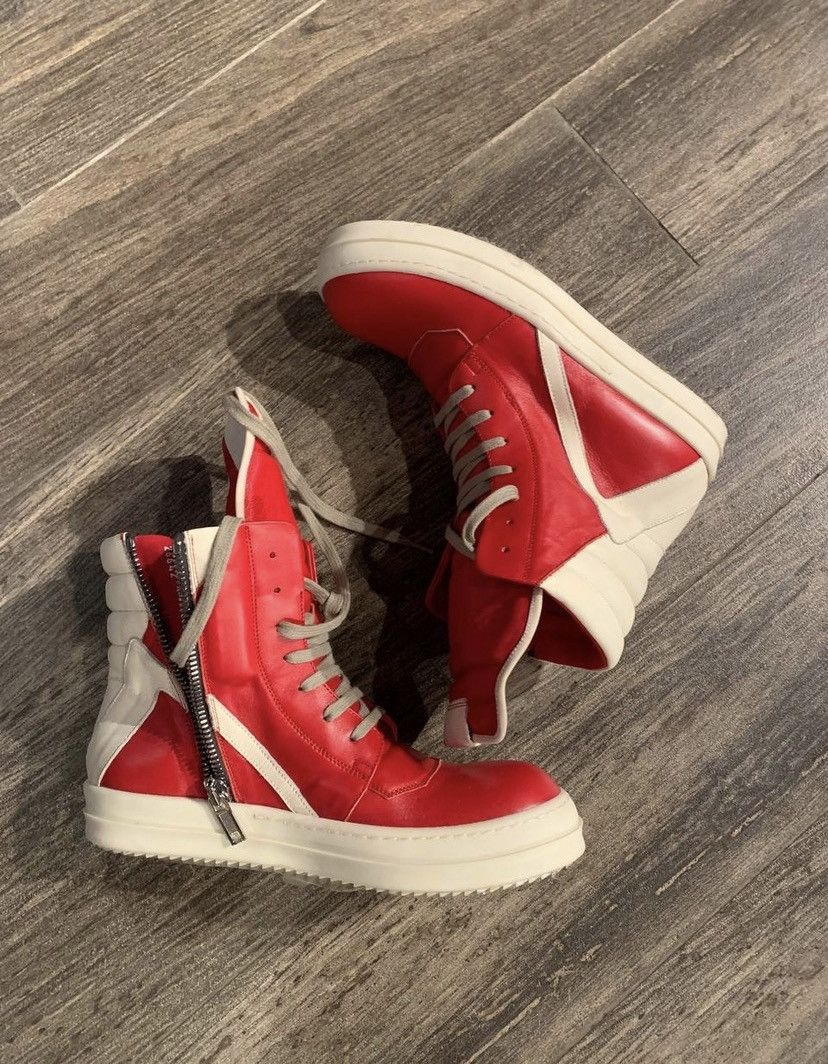 Red Geobasket Leather Sneakers SS21
