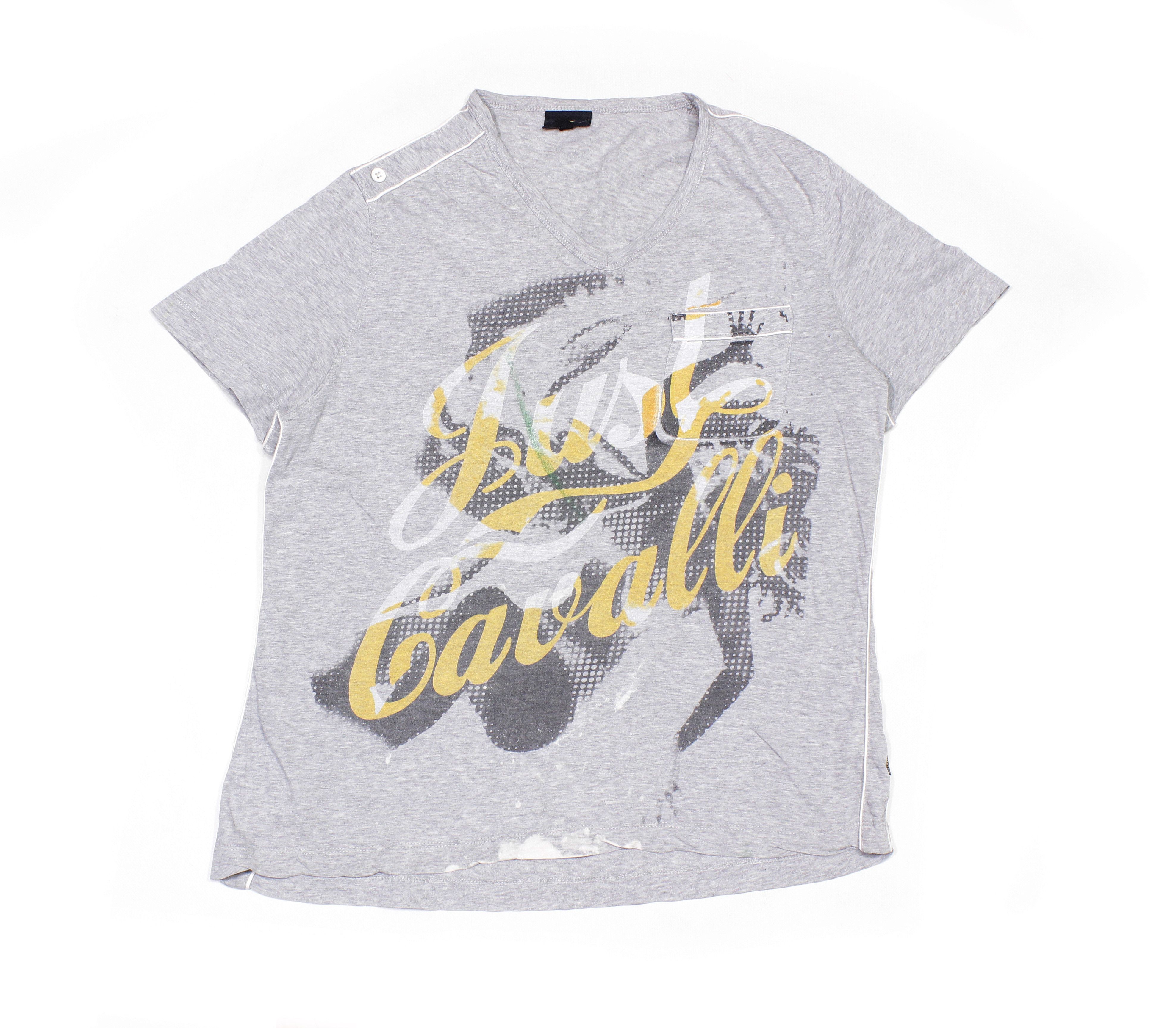 Just Cavalli Y2K Big Logo Girl Twisted V Neck T-Shirt Vintage Size US L / EU 52-54 / 3 - 1 Thumbnail
