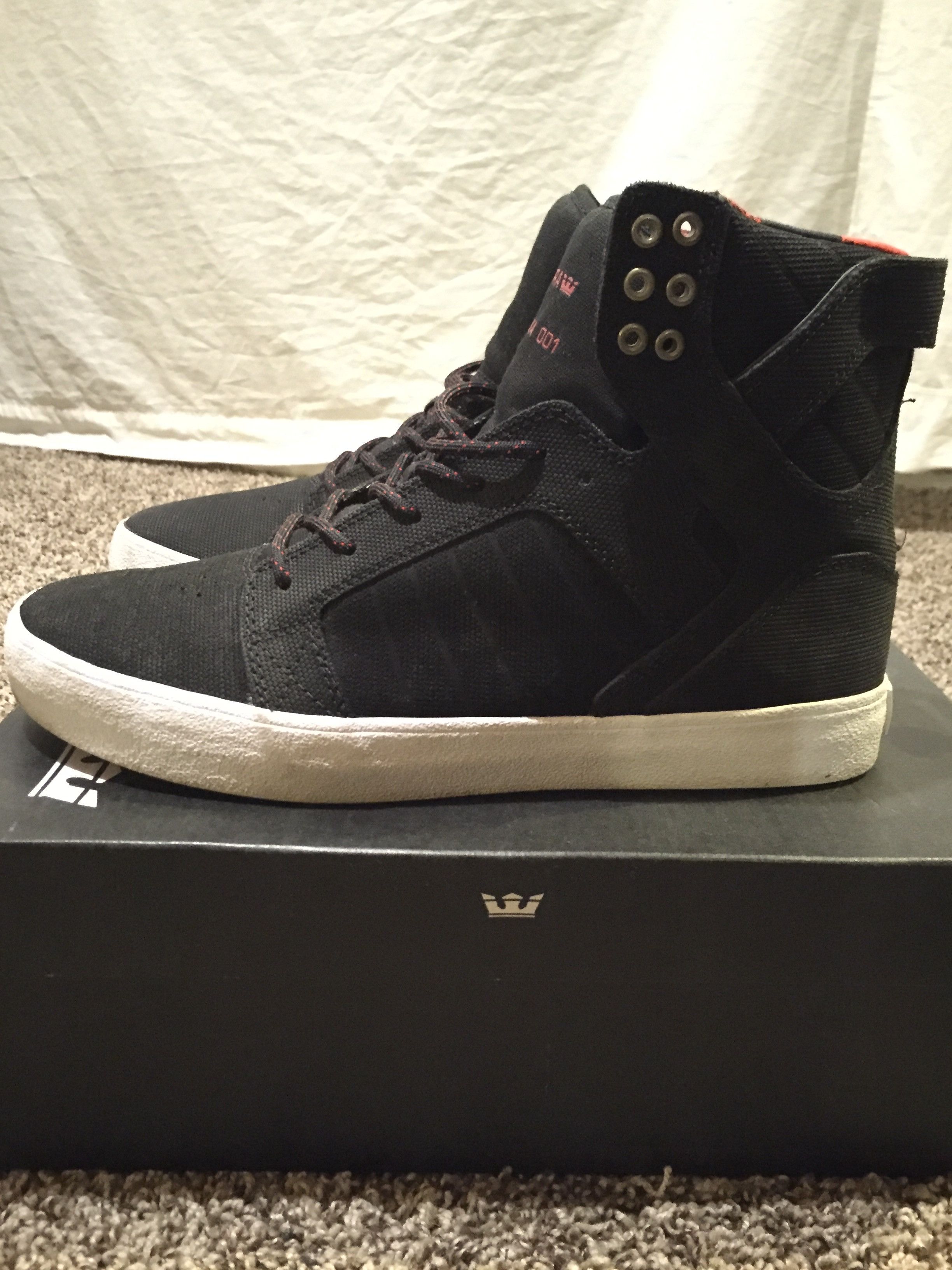 Supra Skytop Black Red Plaid Grailed