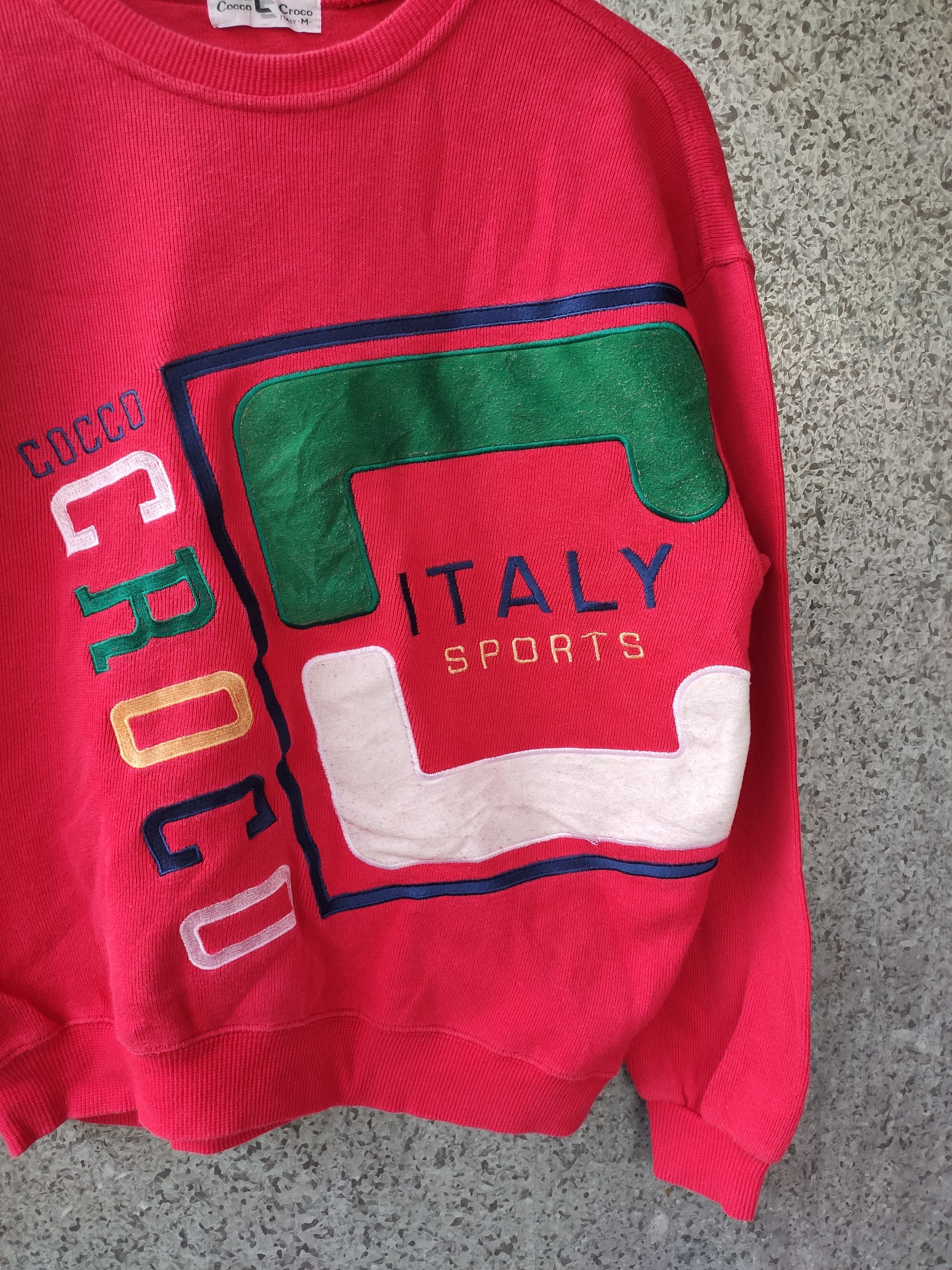 Designer Cocco Croco Sweatshirt spell out multi colour Size US M / EU 48-50 / 2 - 2 Thumbnail