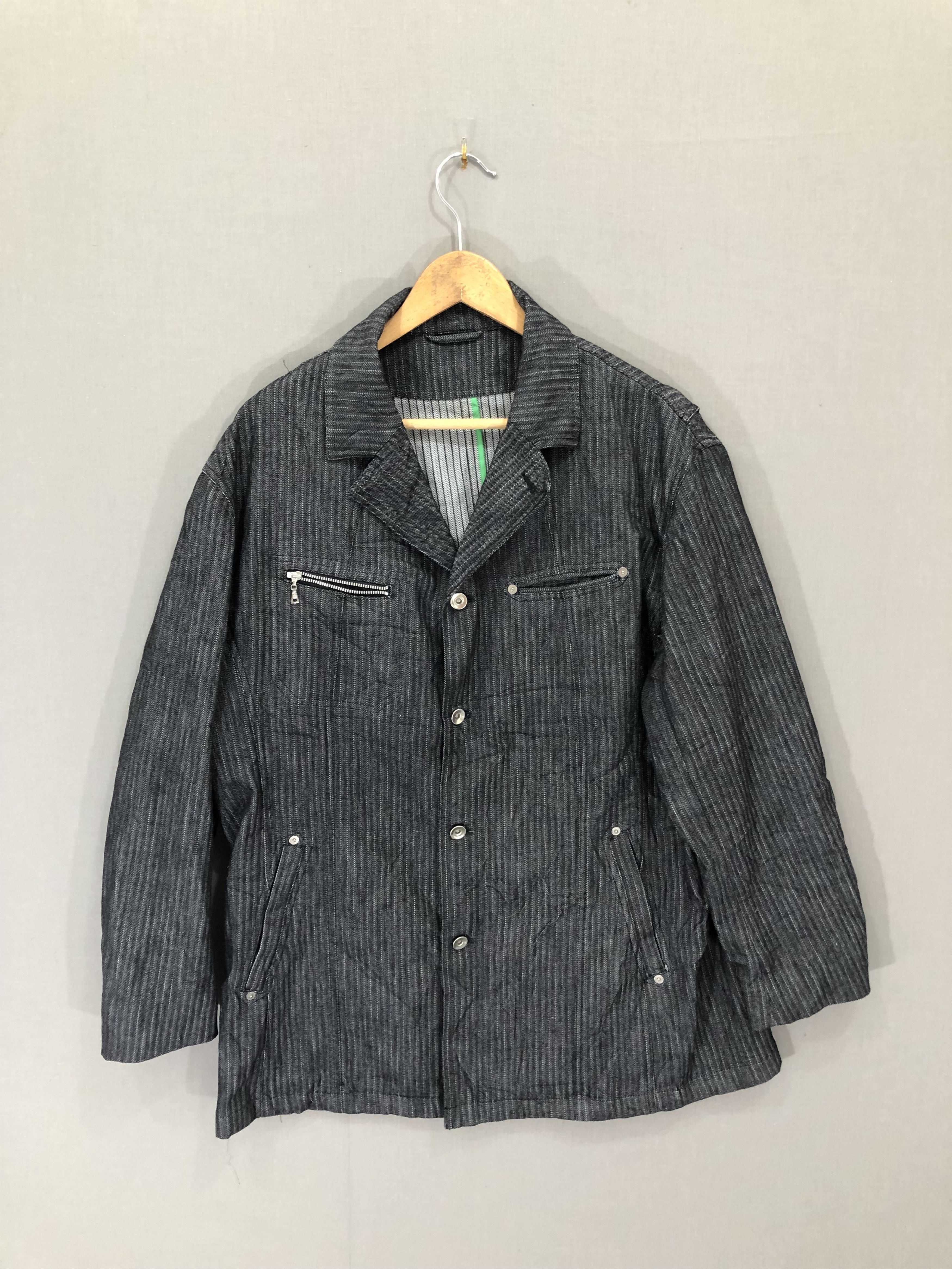 image of Rare Jean Denim Casual Jacket Large 5617-1-212 in Bleu, Men's