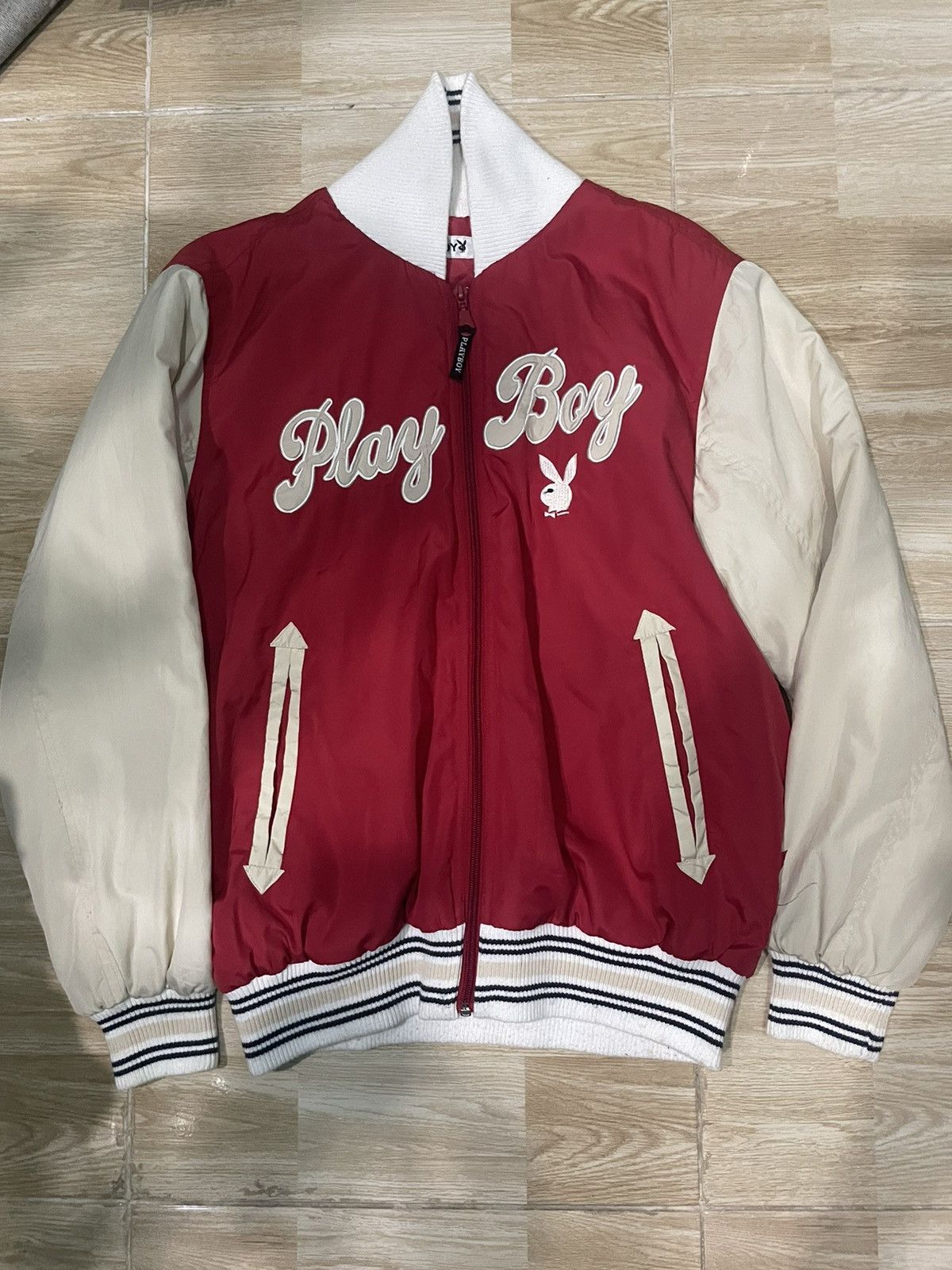 Supreme x Playboy RED Varsity Jacket Size Small RARE Wool Japan