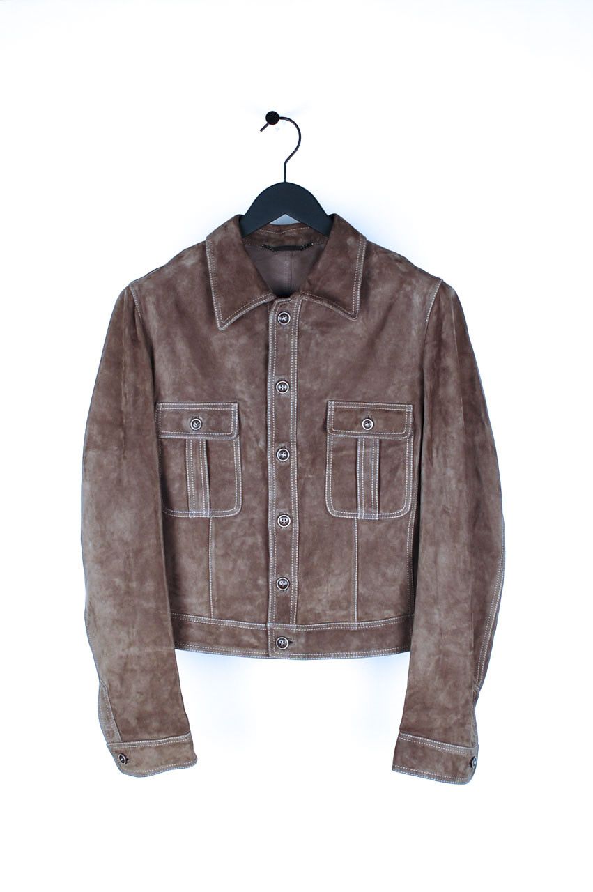 Dolce & Gabbana Dolce&Gabbana Suede Leather Jacket Cropped 48IT (M ...