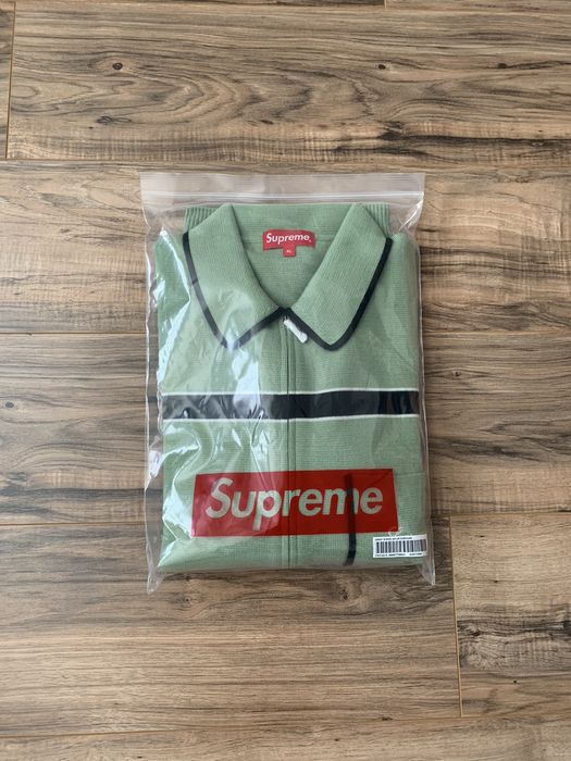 Supreme Supreme Chest Stripe Zip Up Cardigan | Grailed