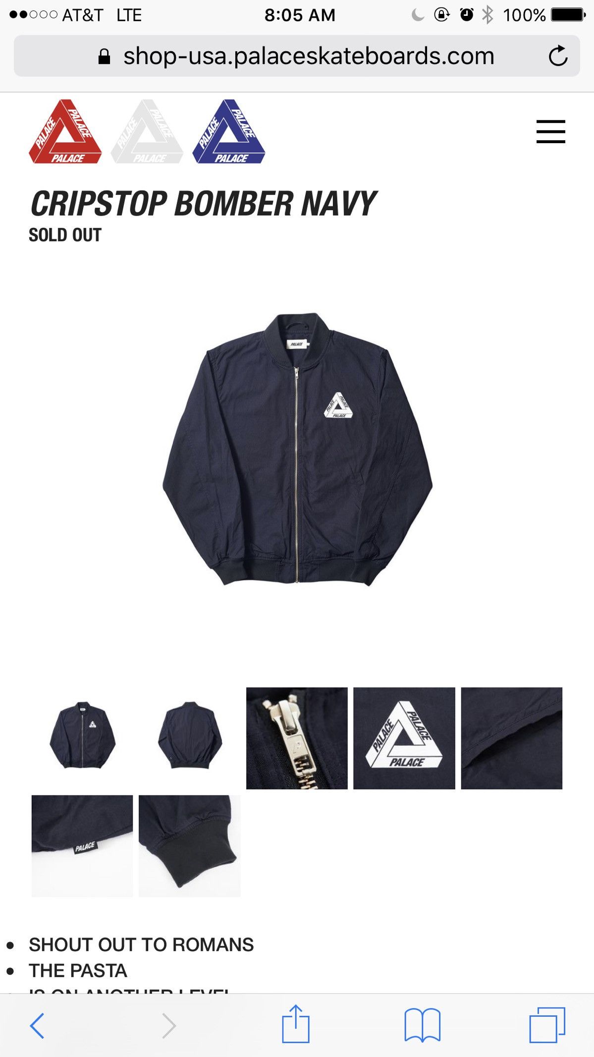 希少 CRIPSTOP BOMBER NAVY XL 即完売 palace 良品まとめ売り - www