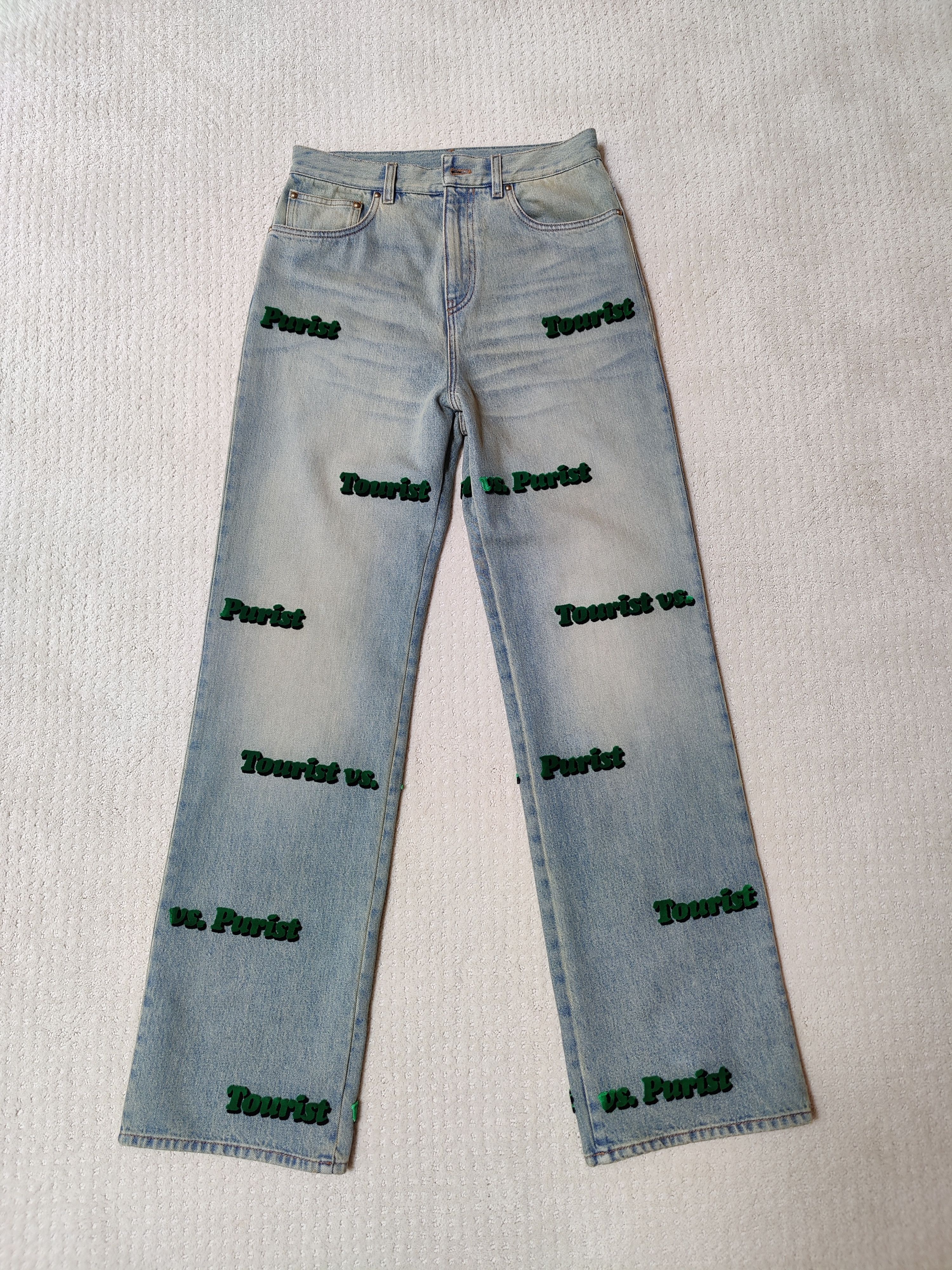 Louis Vuitton FW21 Tourist vs. Purist Embroidered Jeans Sz28