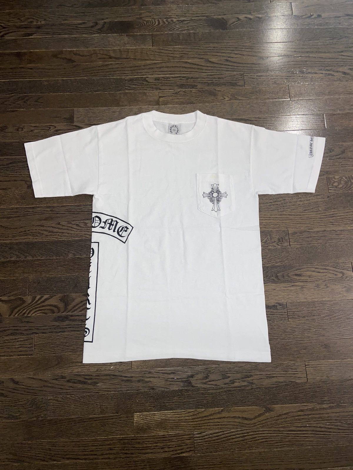 Chrome Hearts Chrome Hearts Side Logo Floral Cross Pocket Tee White ...