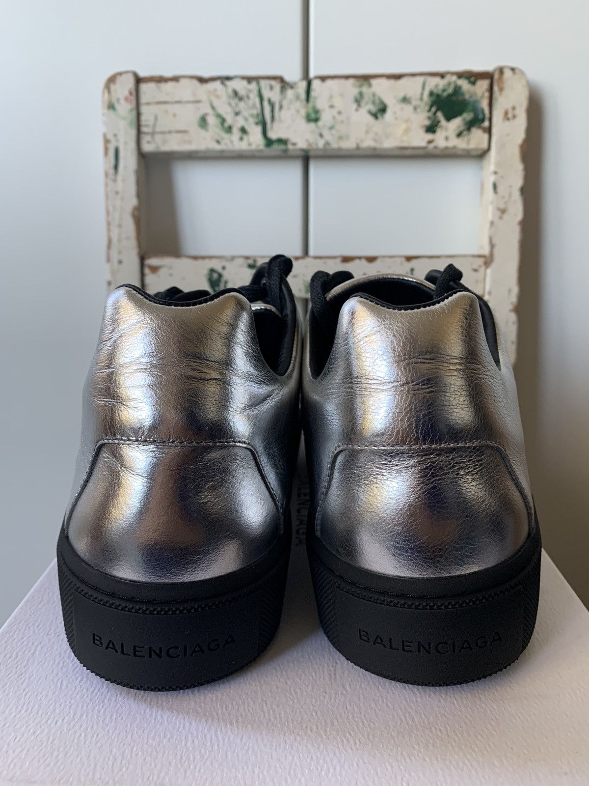 Balenciaga BALENCIAGA METALLIC SILVER SNEAKERS Size US 6 / EU 39 - 4 Thumbnail