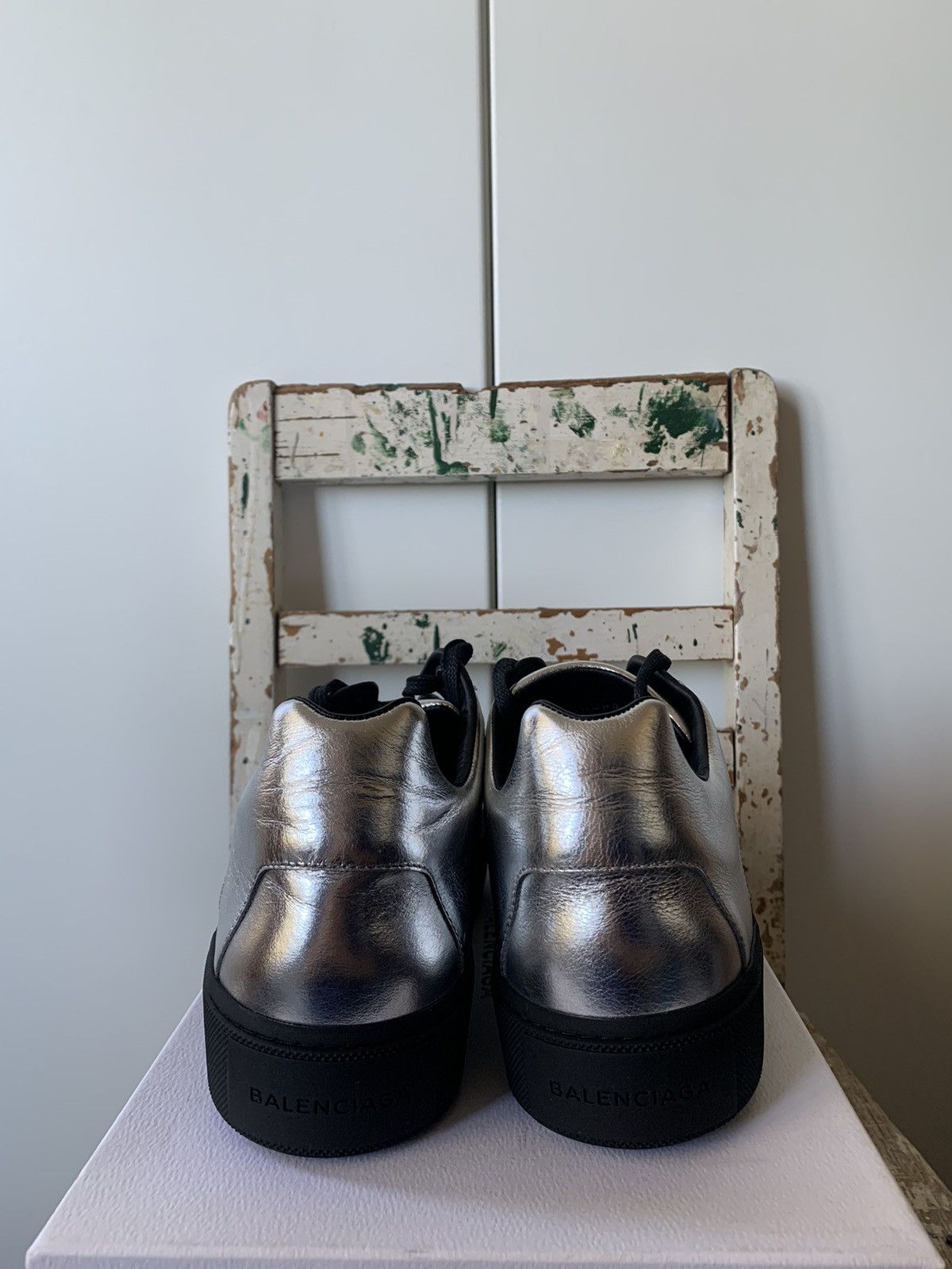 Balenciaga BALENCIAGA METALLIC SILVER SNEAKERS Size US 6 / EU 39 - 3 Thumbnail