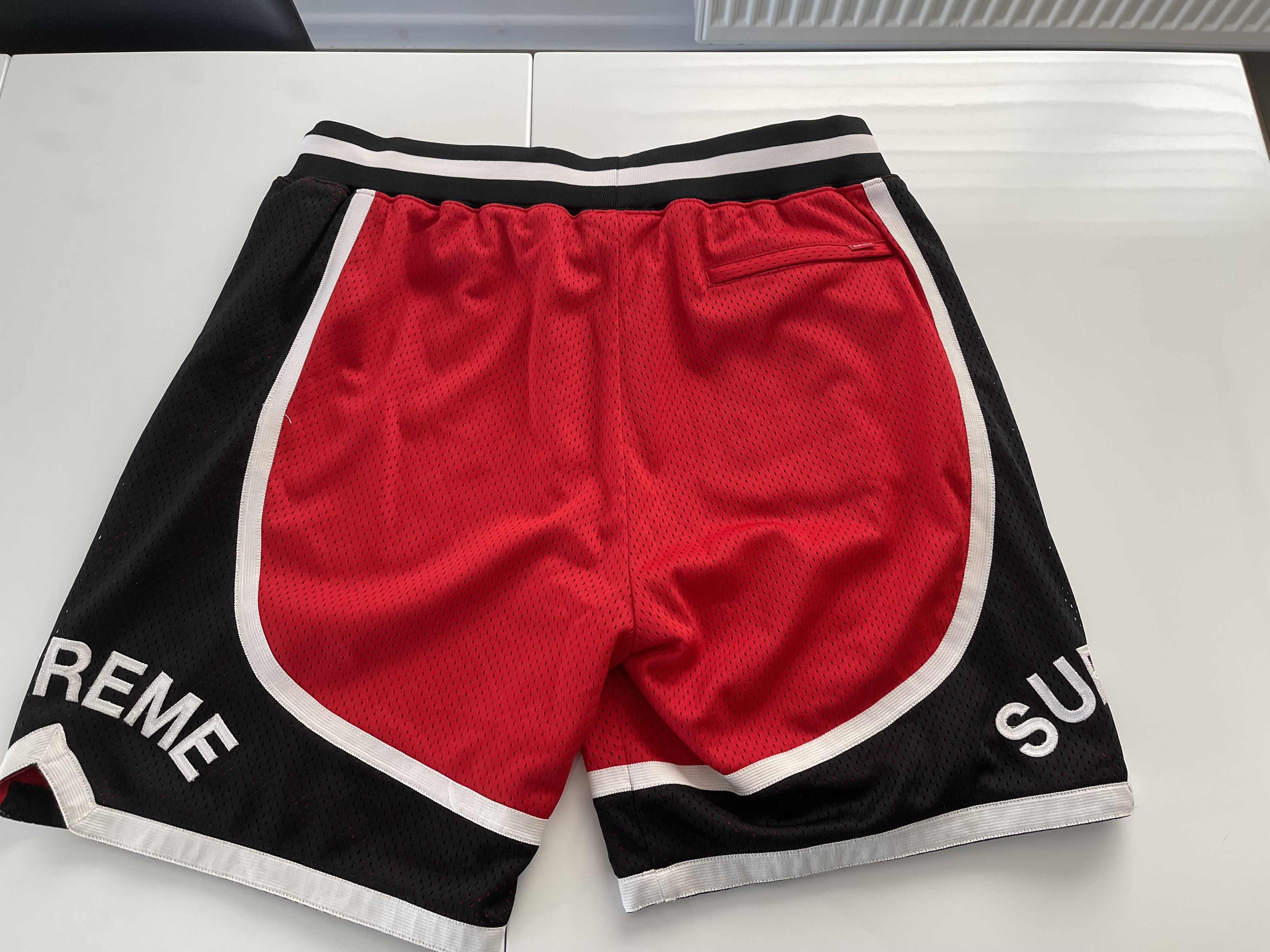 Supreme Supreme Red Curve Basketball Shorts Size M | Grailed