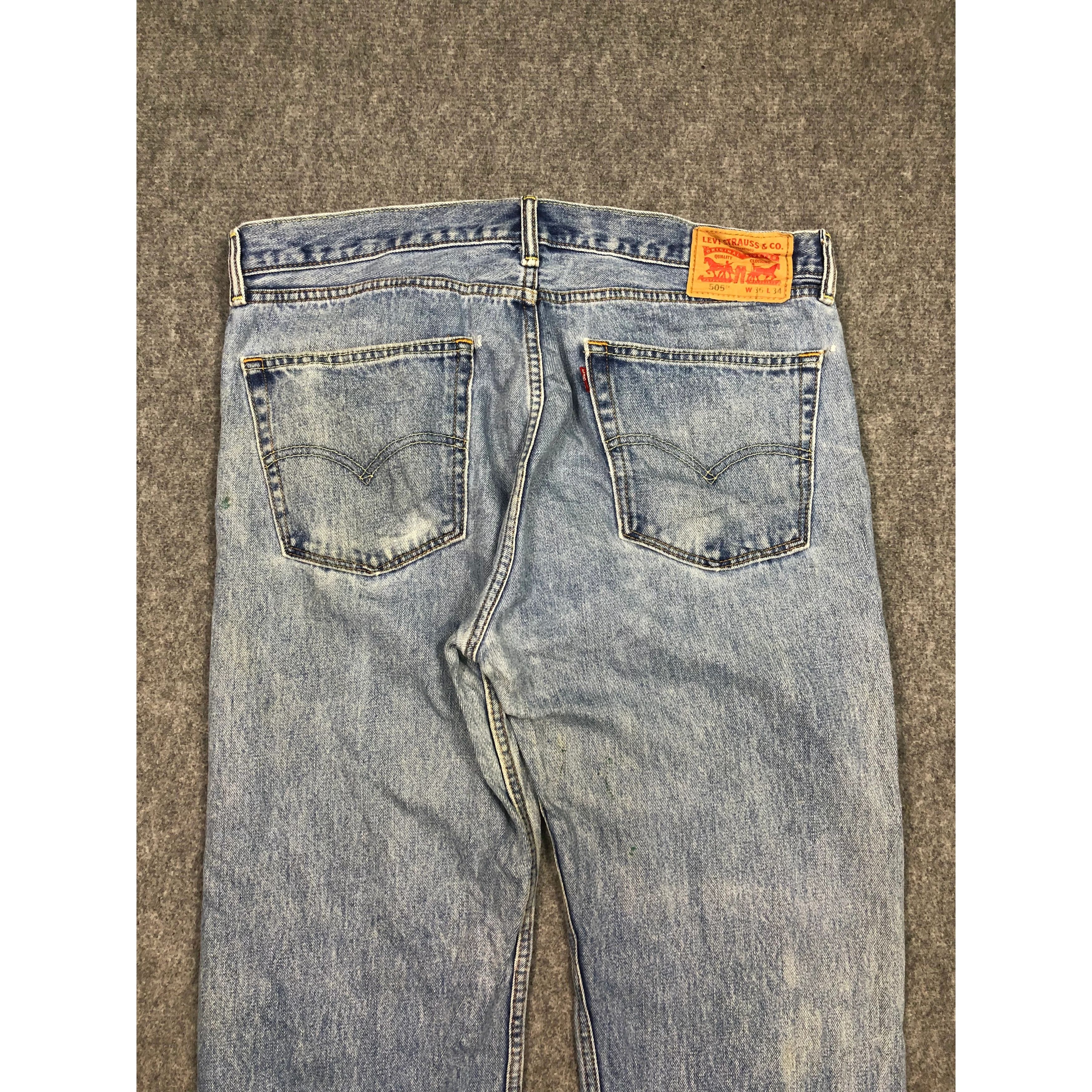 Levi's Vintage Levis 505 Regular Fit Faded Denim Size US 39 - 4 Thumbnail