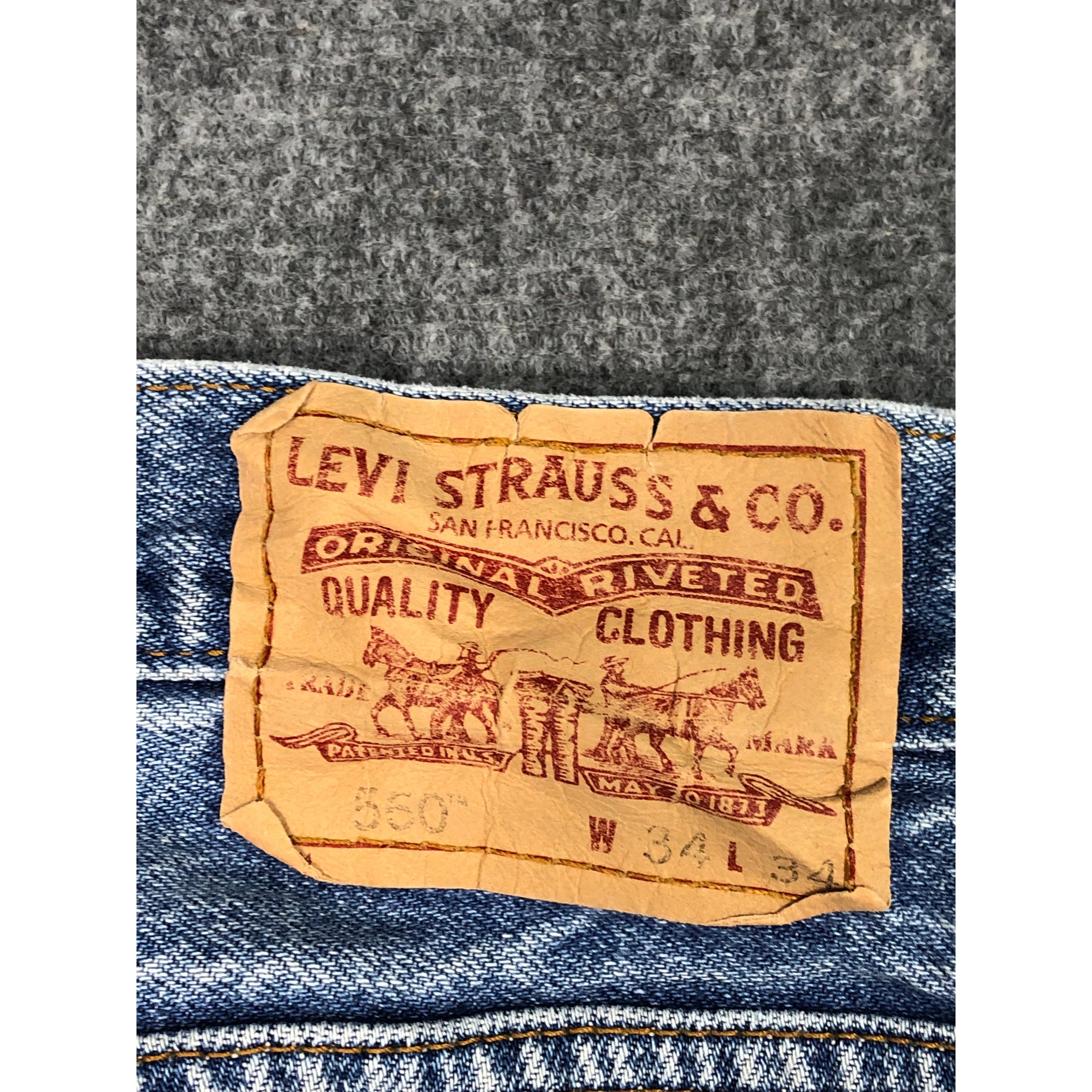 Levi's × Vintage Vintage Levis 550 Relaxed Fit Faded Denim DP0146 Size US 36 / EU 52 - 5 Thumbnail