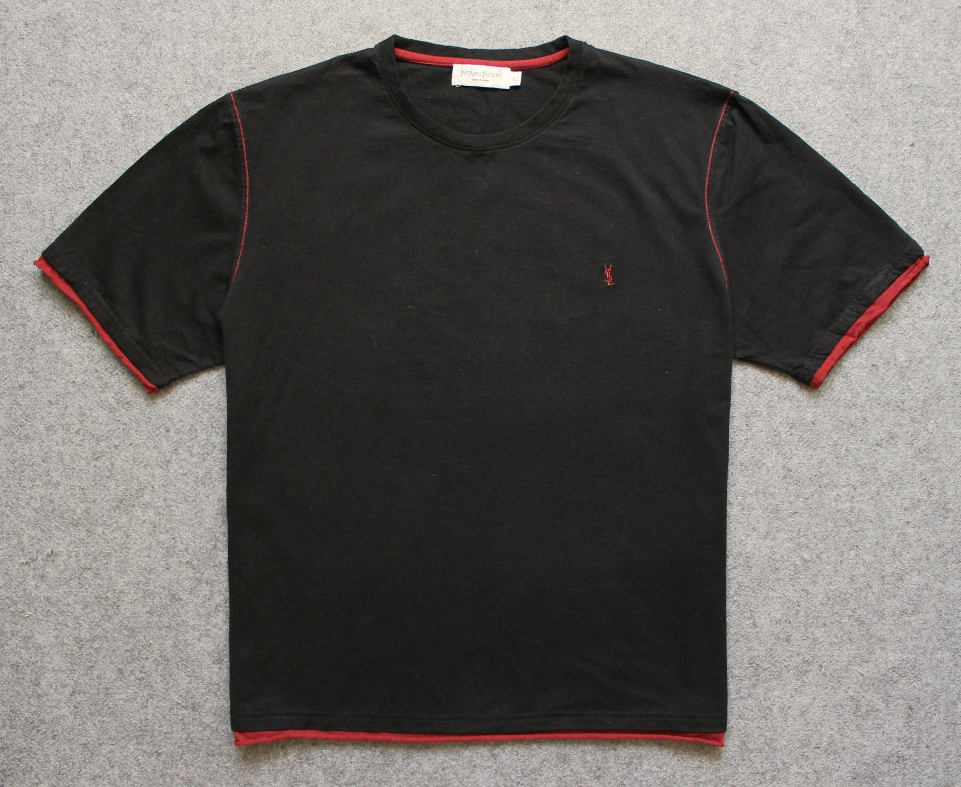 Yves Saint Laurent Yves Saint Laurent Pour Homme mens YSL Logo t-shirt Size US XL / EU 56 / 4 - 2 Thumbnail