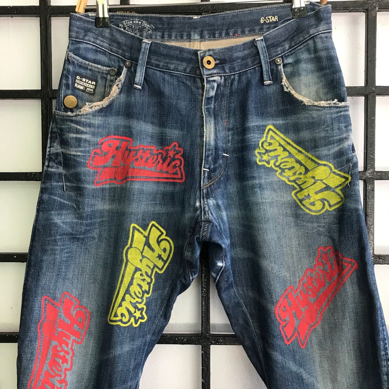 G-Star × Japanese Brand 🔥Vtg G-STAR RAW GS01 Art Multicolour Hysteric Denim Jeans Size US 32 / EU 48 - 2 Thumbnail