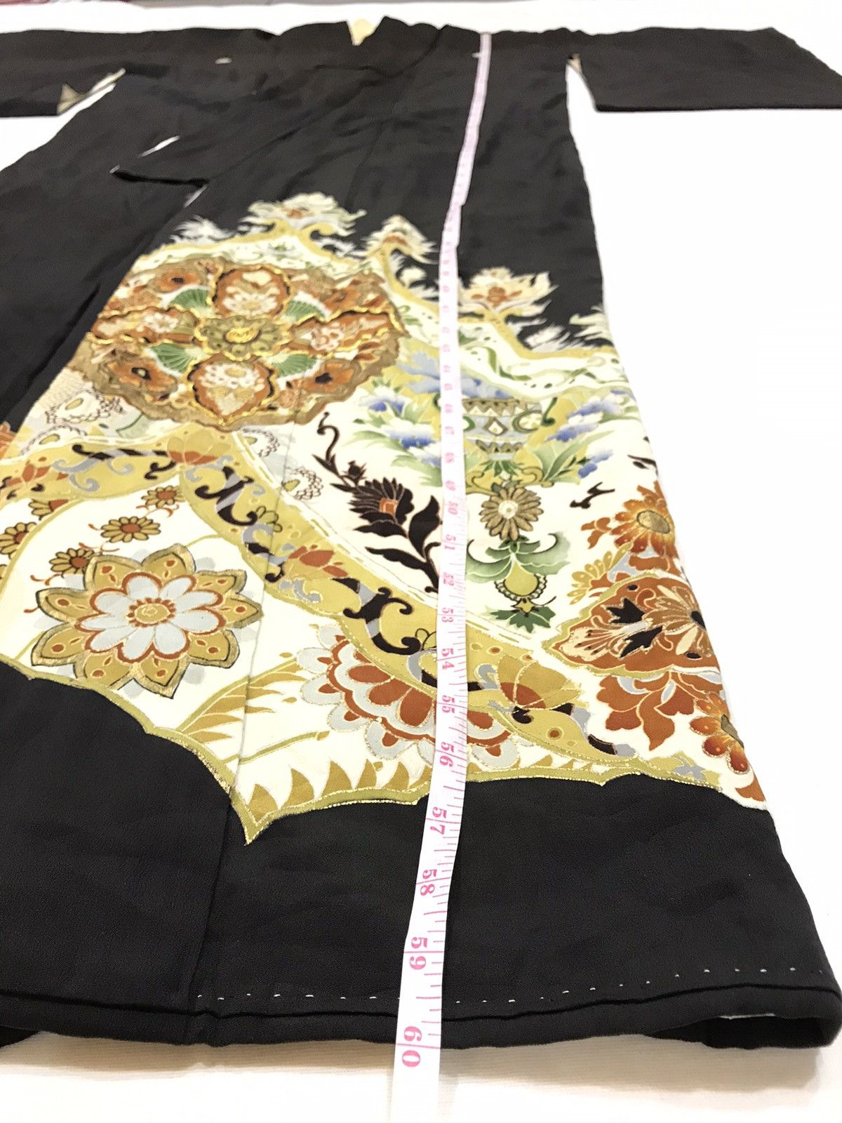 Japanese Brand × Vintage VINTAGE JAPANESE BLACK KIMONO GOLDEN THREAD PATTERN Size US L / EU 52-54 / 3 - 4 Thumbnail