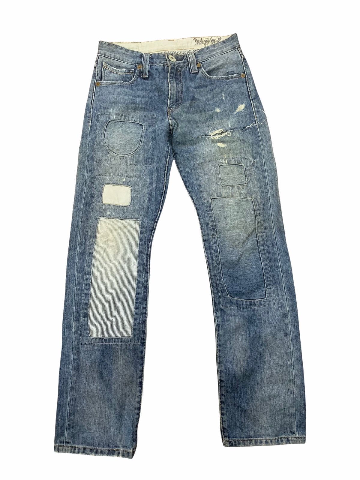 🔥Levi's 505 Slim Straight Distressed Jeans Kurt Cobain