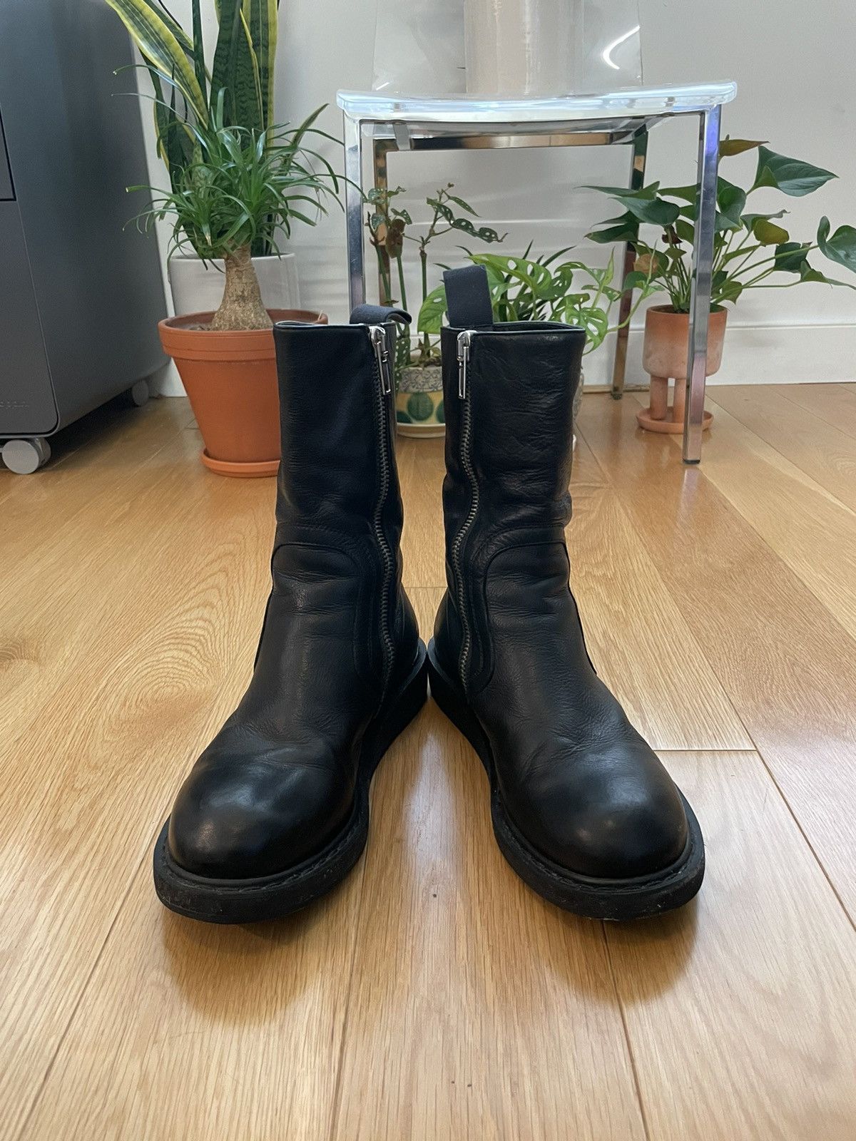 Rick Owens Rick Owens FW2010 “Gleam” side-zip creeper boots Size US 8.5 / EU 41-42 - 1 Thumbnail